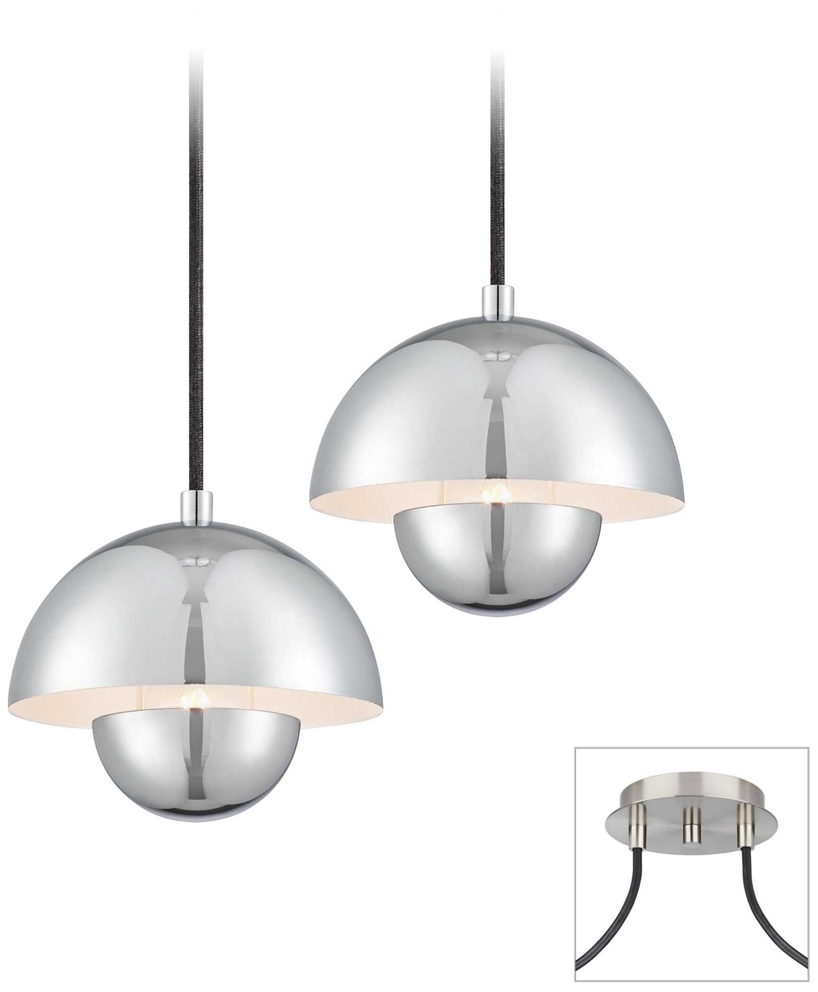 Voyager Brushed Nickel Double Swag Chandelier