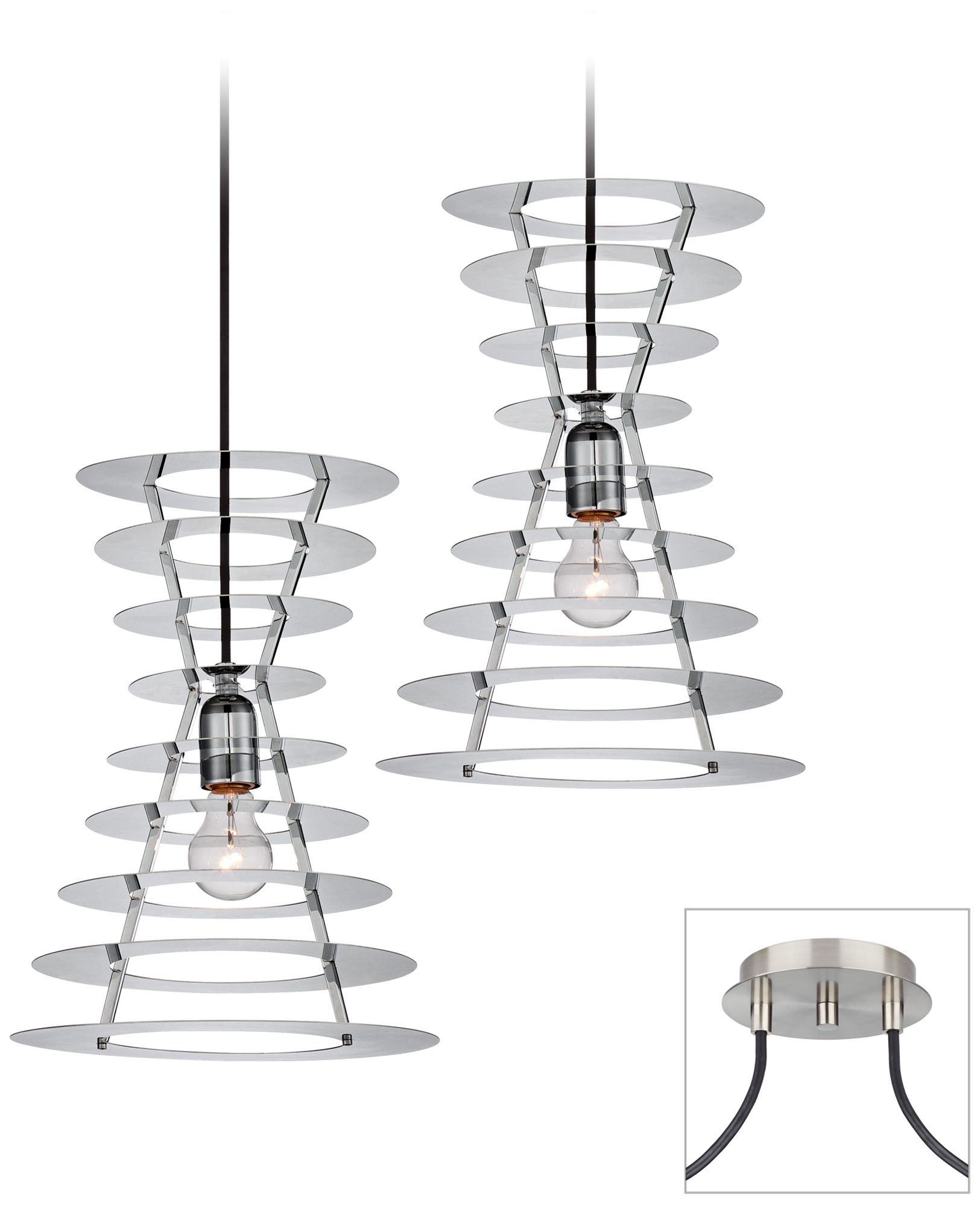 Tower Brushed Nickel Double Swag Chandelier