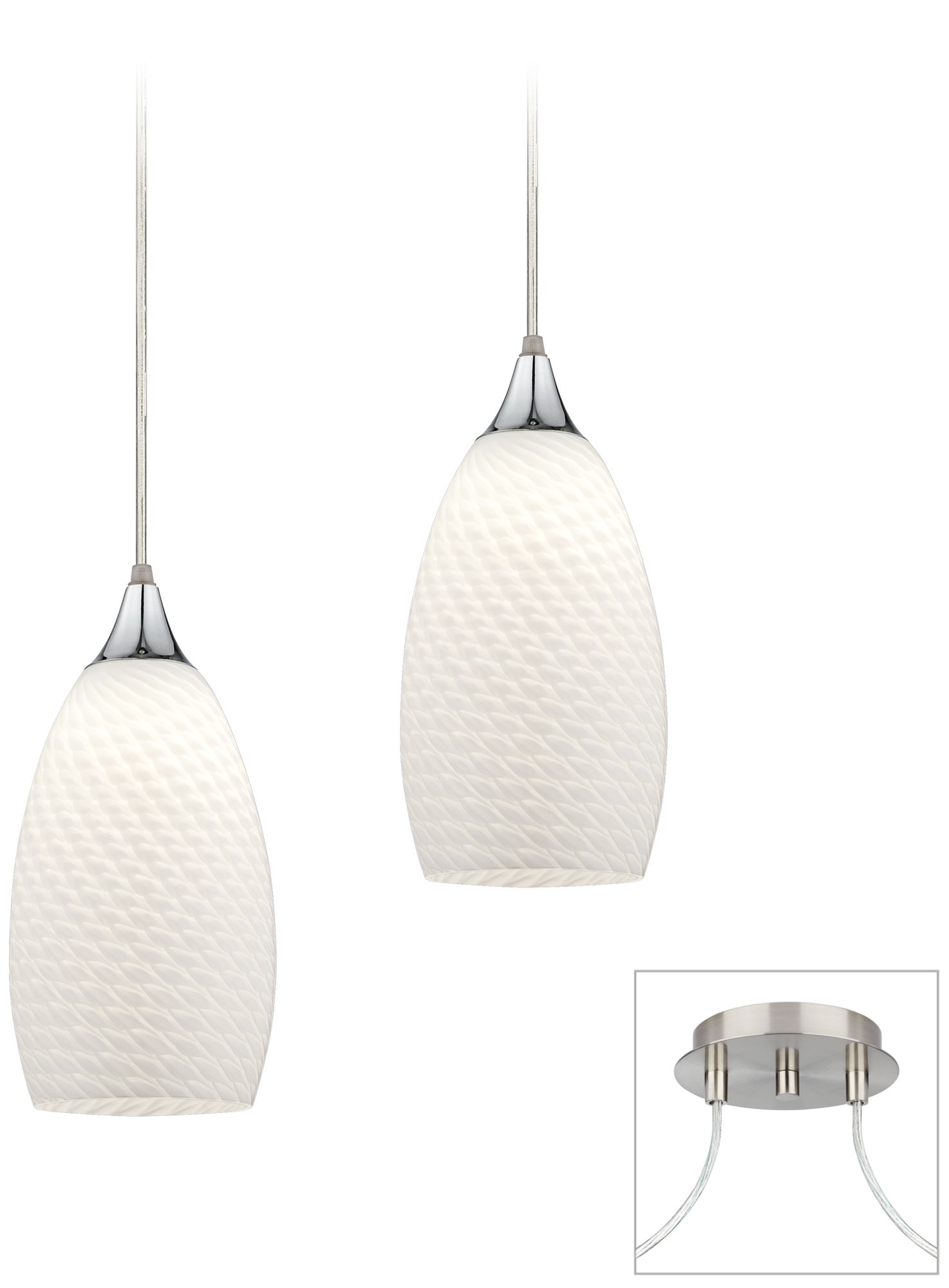 Branco Brushed Nickel Double Swag LED Chandelier