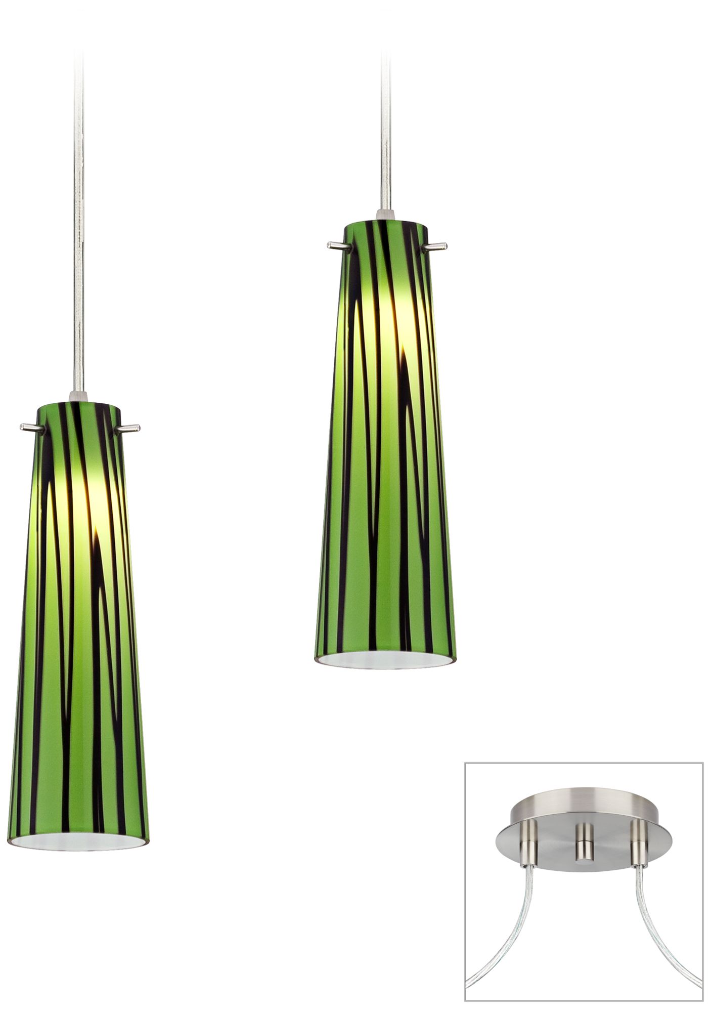 Foliage Brushed Nickel Double Swag LED Chandelier