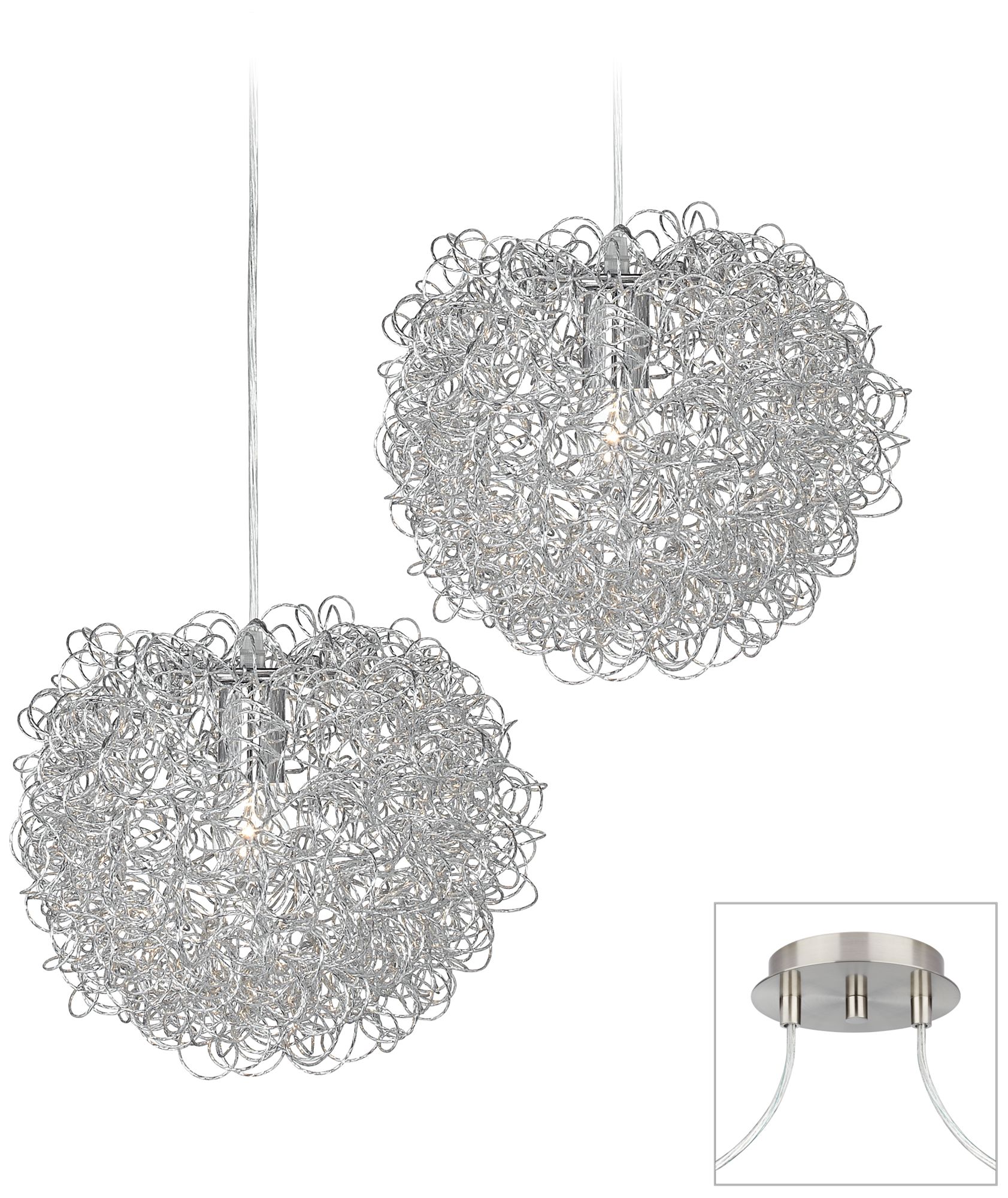 Shirley Brushed Nickel Double Swag Chandelier