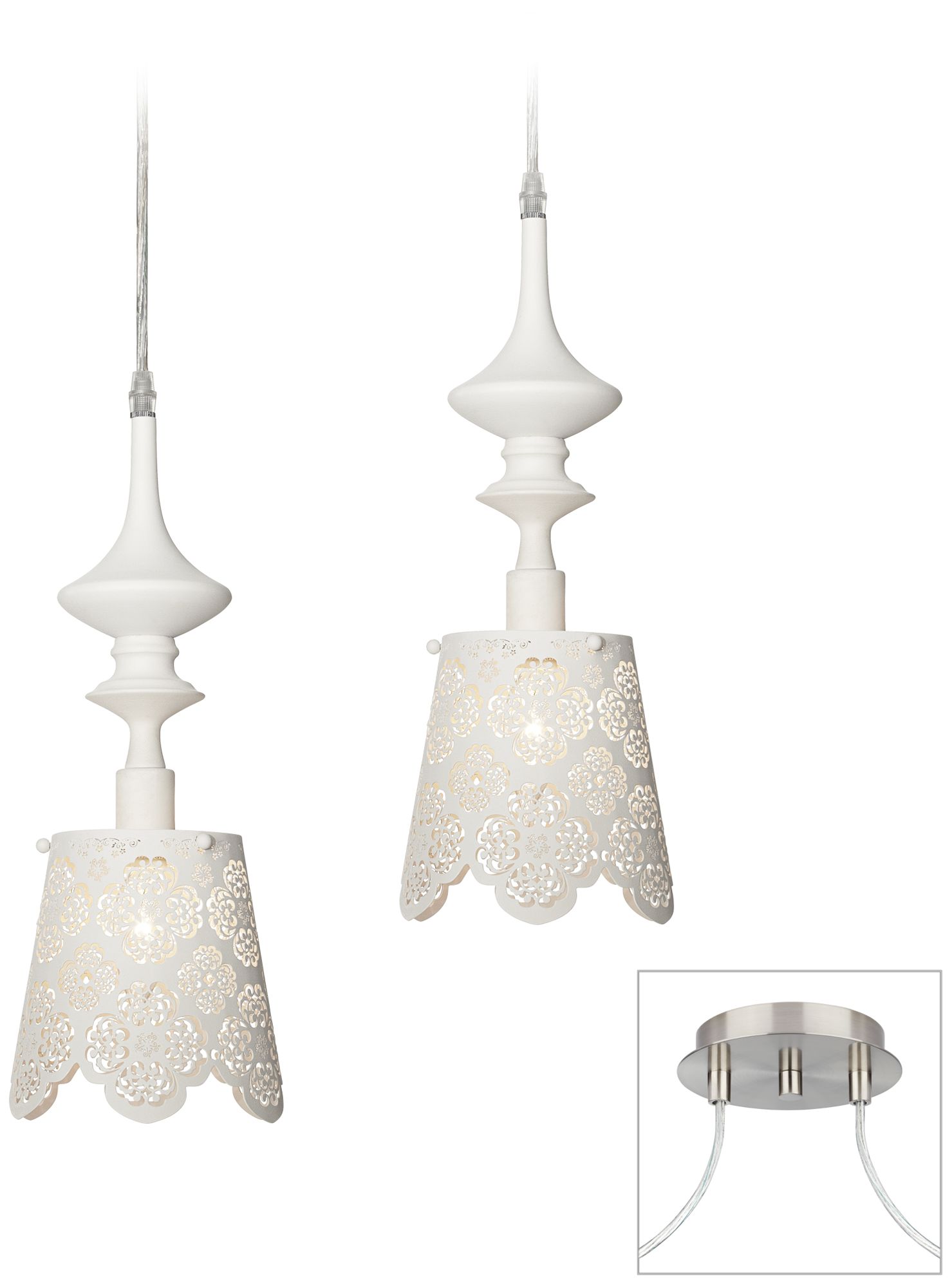 Lacey Brushed Nickel Double Swag Chandelier