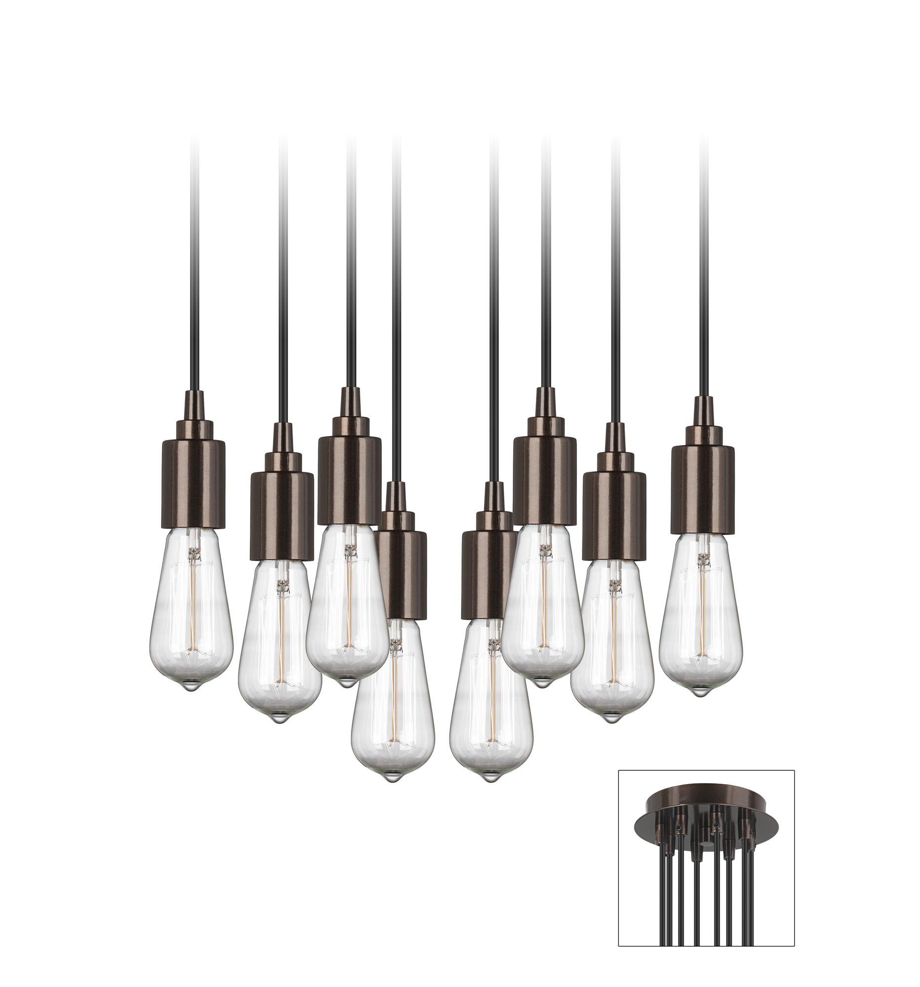 Europa 1910 Edison Bulb Bronze Swag Chandelier