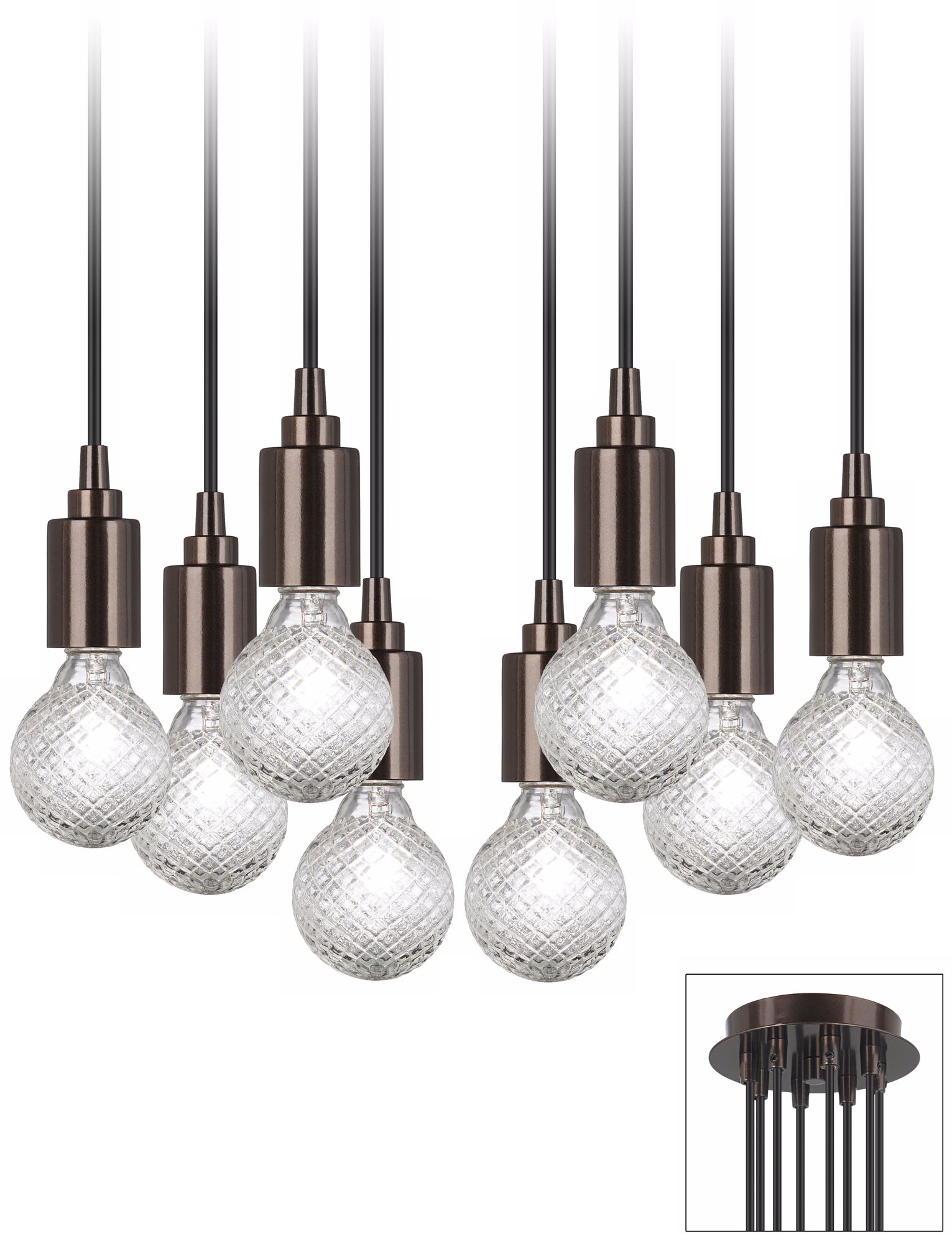 Europa 8 Halogen Light Bronze Swag Chandelier