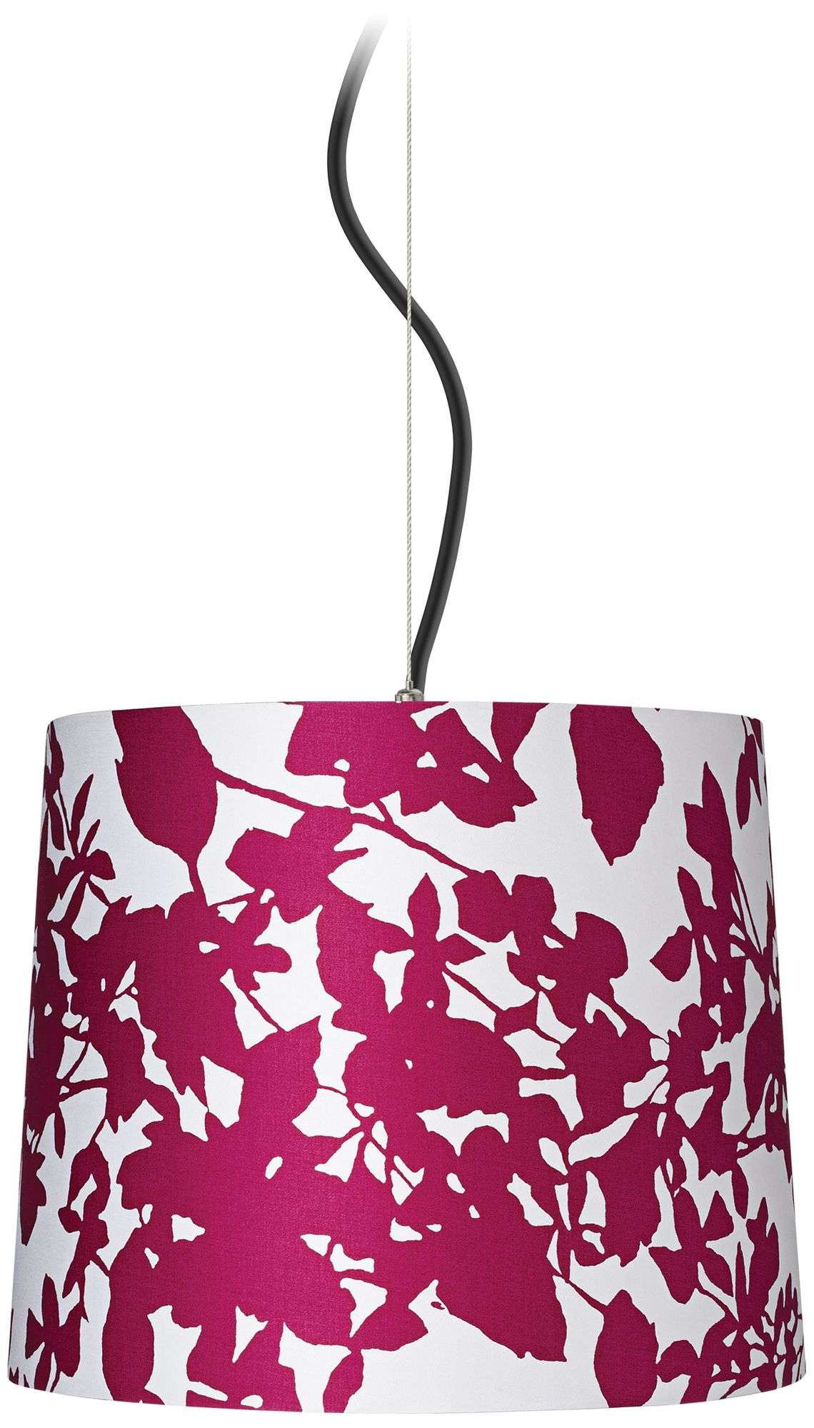 Plum Floral Silhouette 13 1/2" Wide Pendant Light