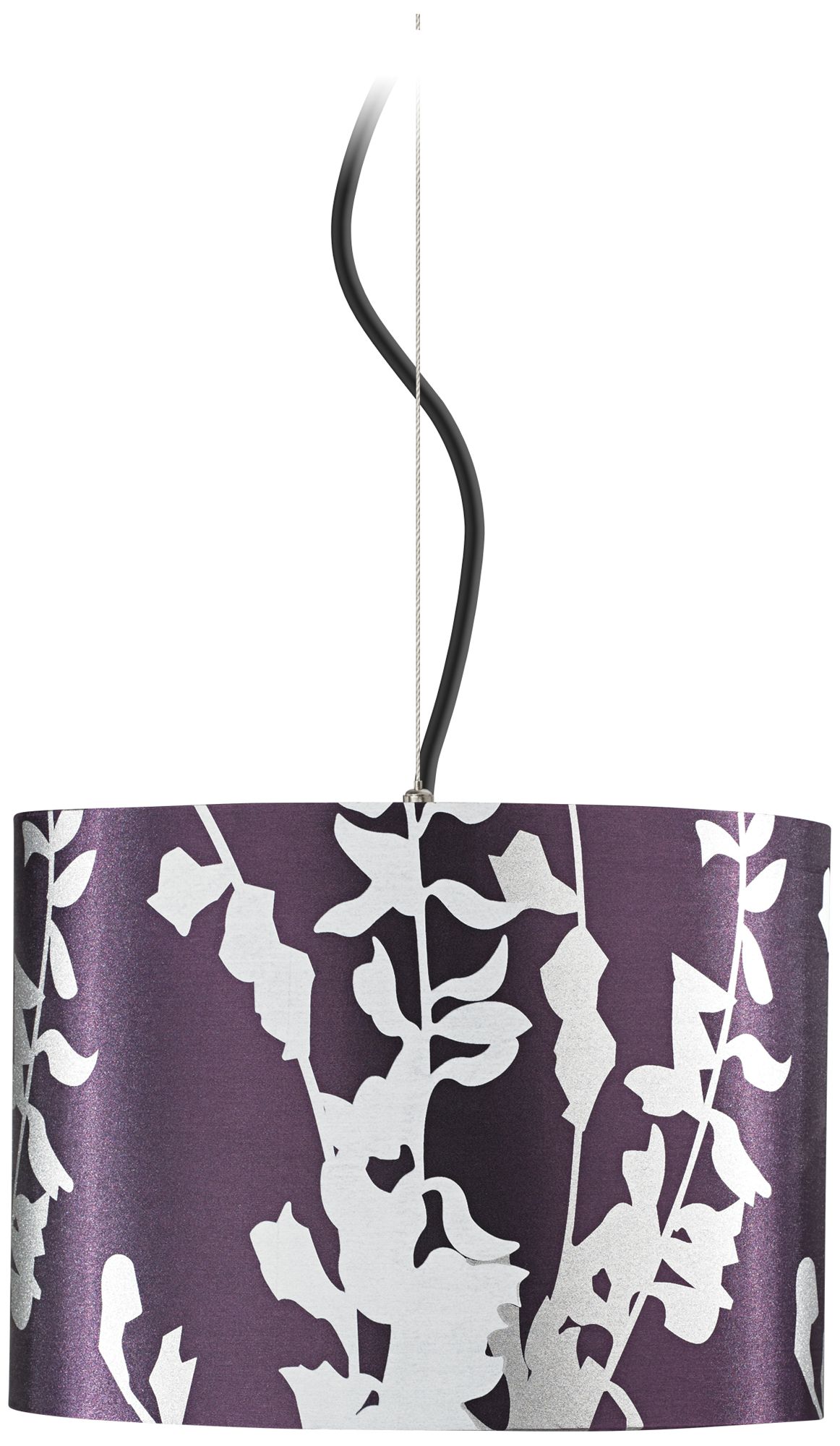 Plum and Silver 13" Wide Pendant Light