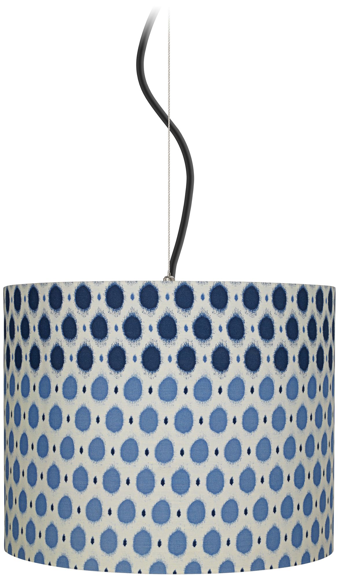 Blue Dots 14" Wide Drum Pendant Light