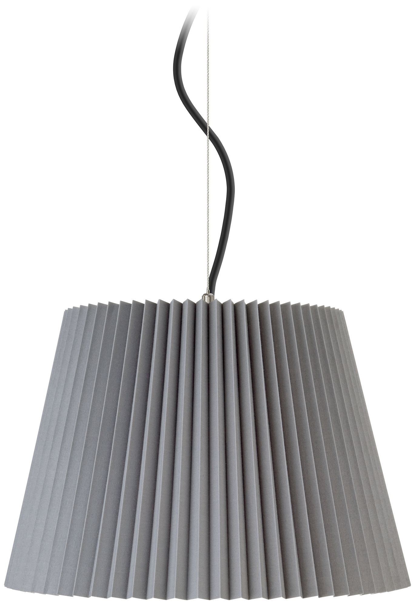 Gray Knife Pleat 16" Wide Pendant Light