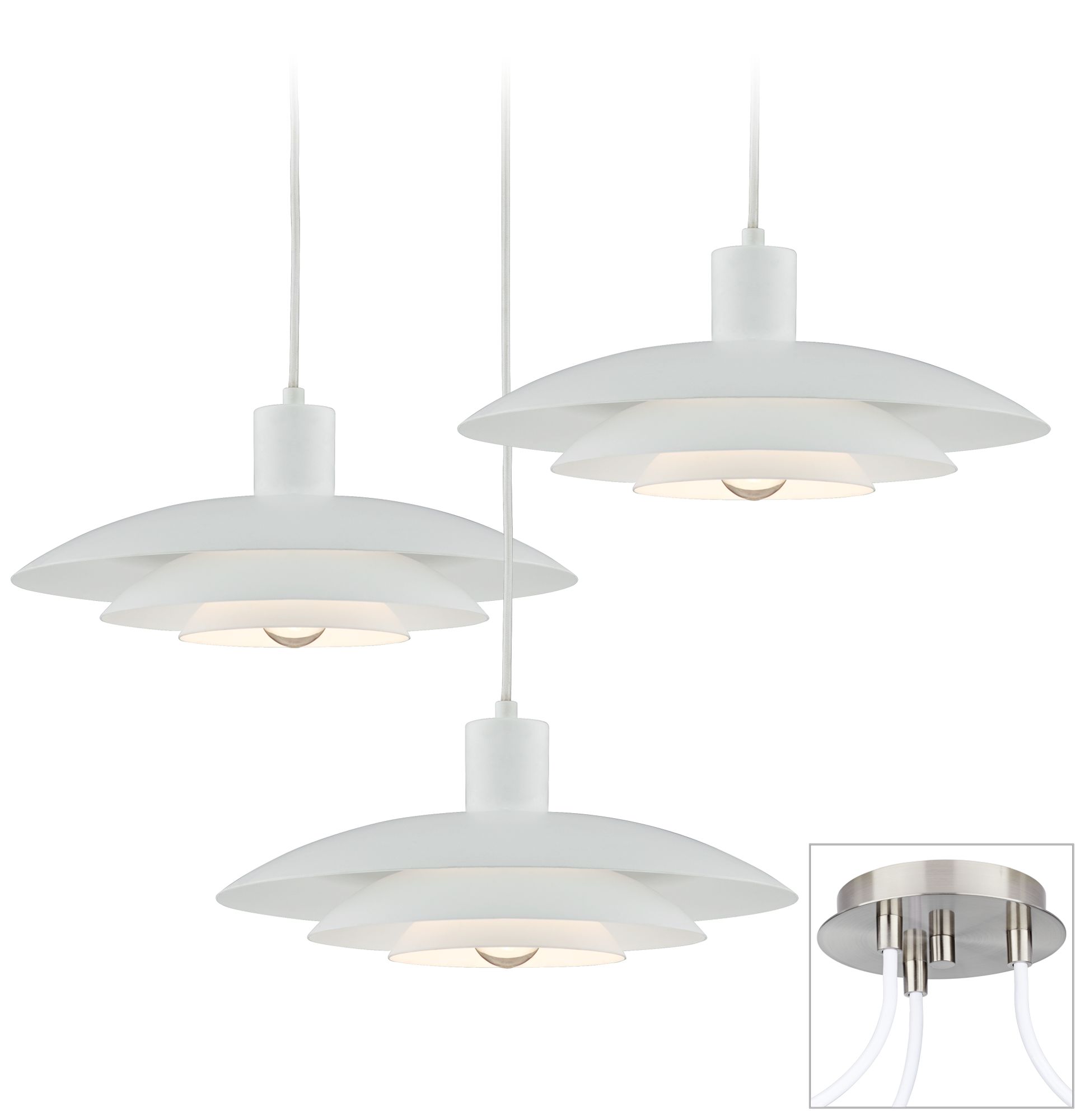 Tier Brushed Nickel Triple Swag Chandelier