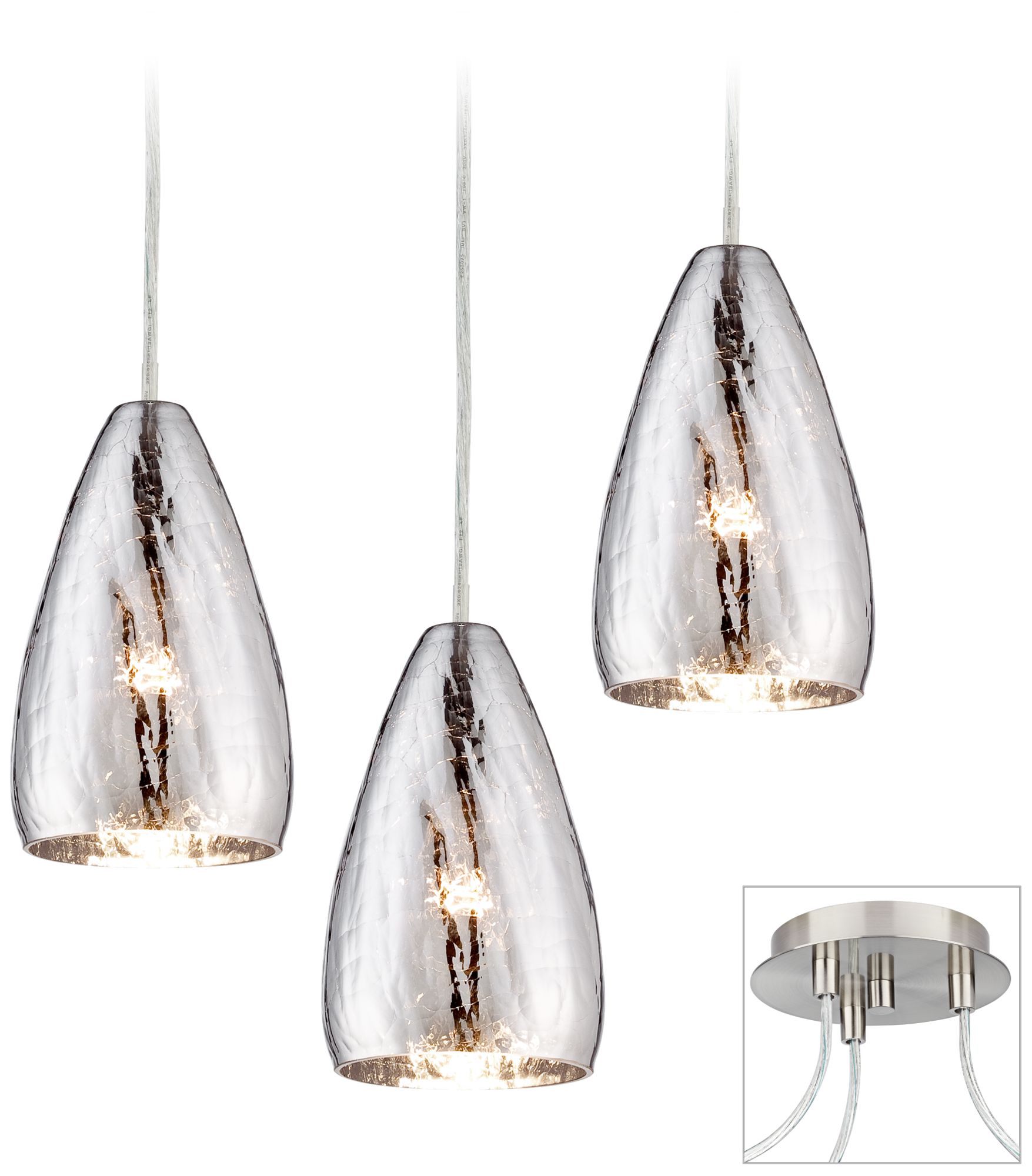 Portico Brushed Nickel Triple Swag Chandelier