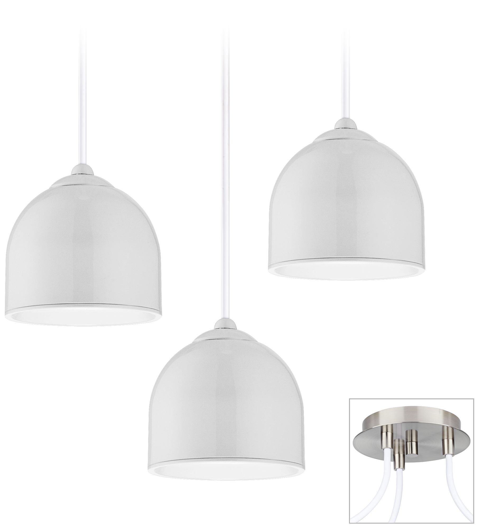 Dome Brushed Nickel Triple Swag Chandelier