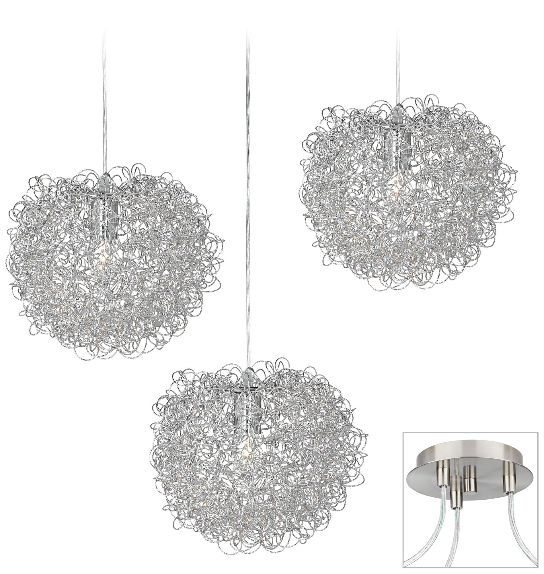 Shirley Brushed Nickel Triple Swag Chandelier
