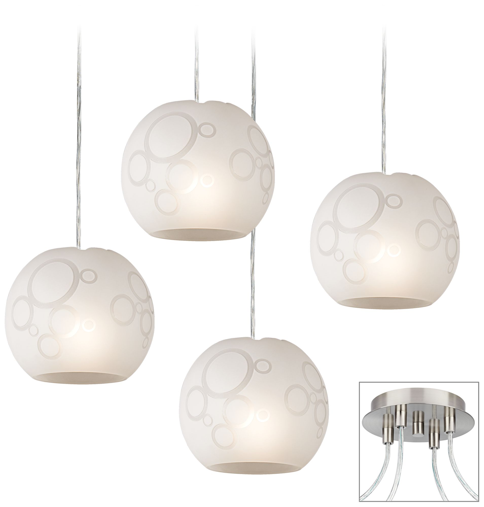 Circles Brushed Nickel 4 Swag Chandelier