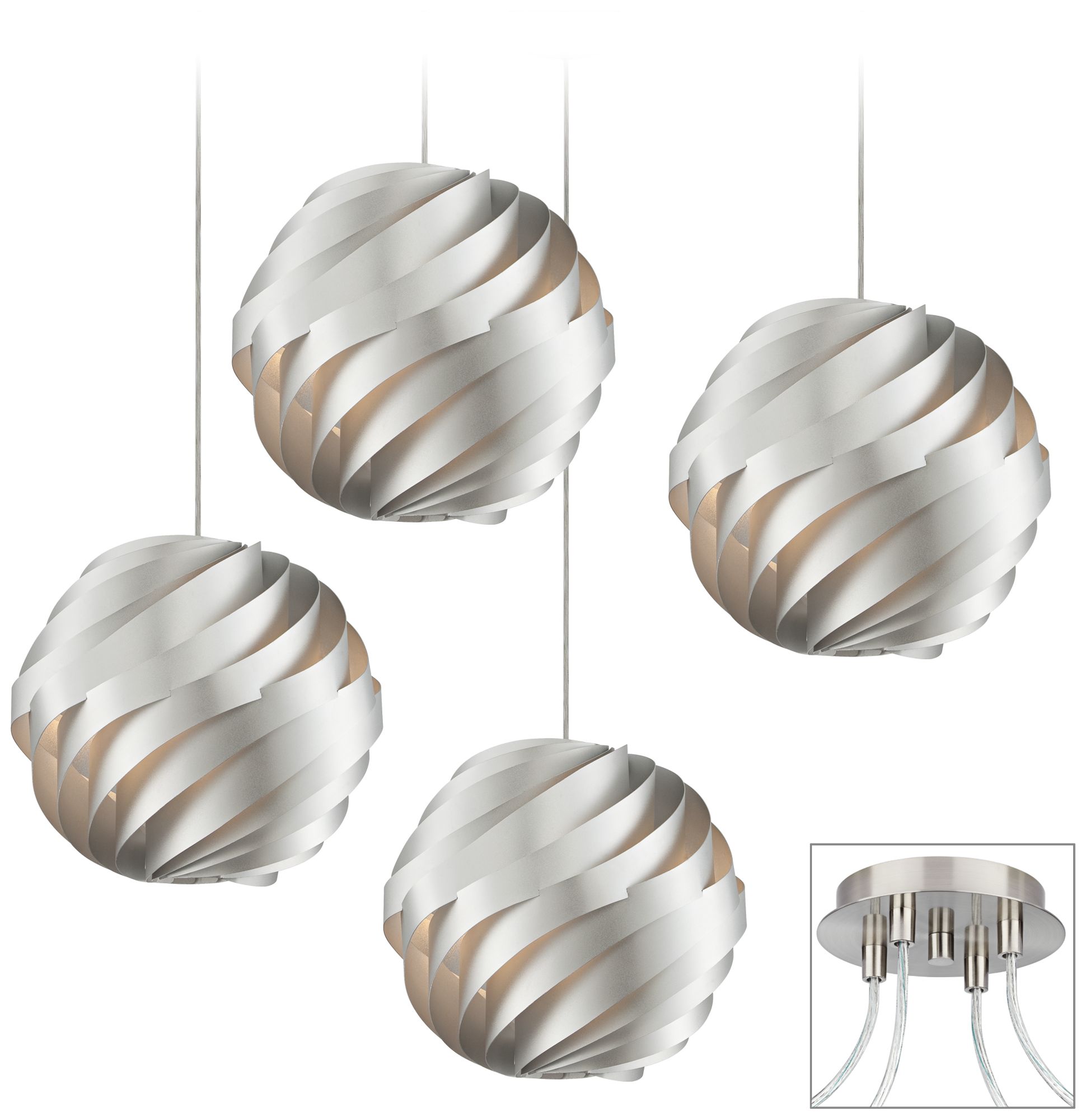 Silver Waves Brushed Nickel 4 Swag Chandelier