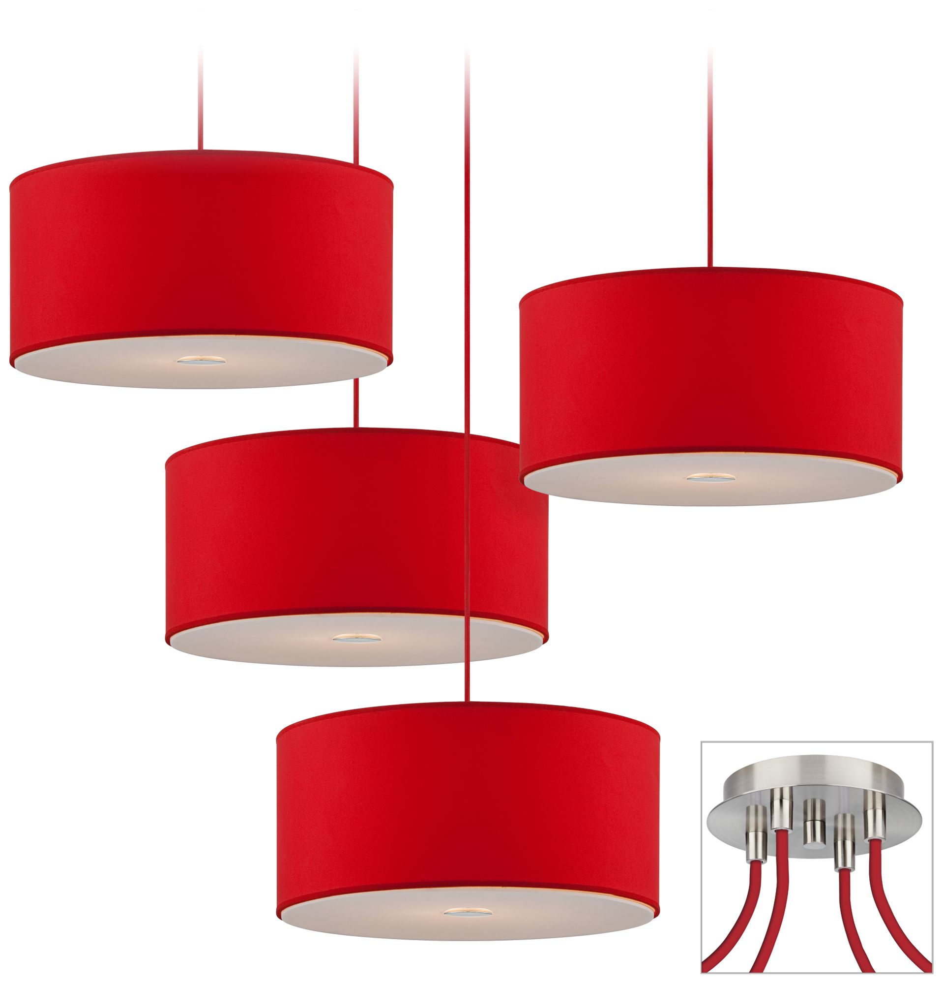 Red Drum Brushed Nickel 4 Swag Chandelier