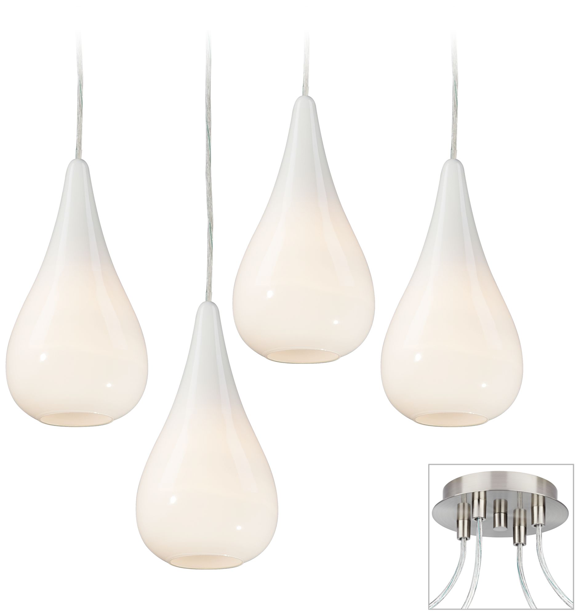 Ice Drop Brushed Nickel 4 Swag Chandelier
