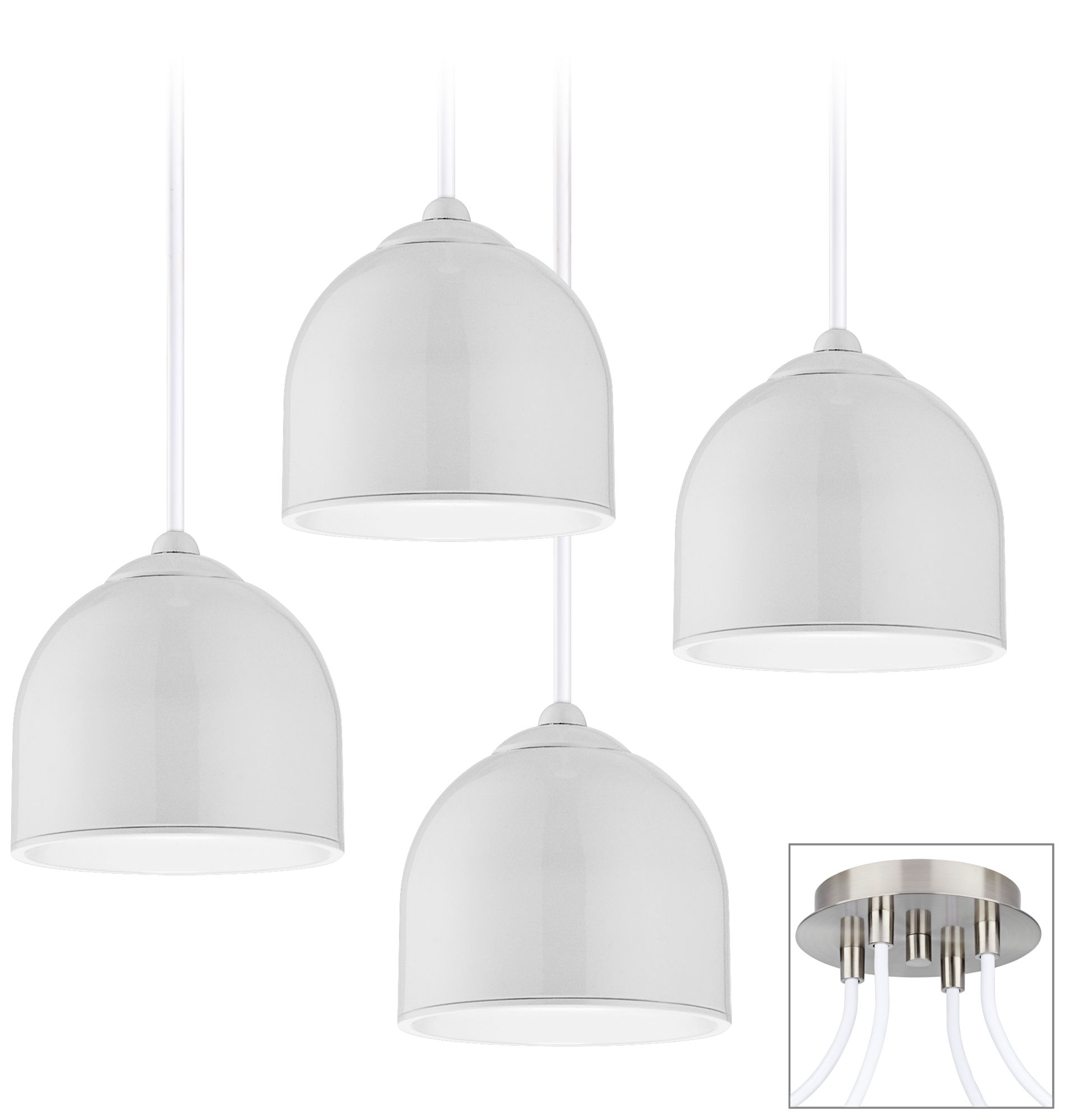 Dome Brushed Nickel 4 Swag Chandelier