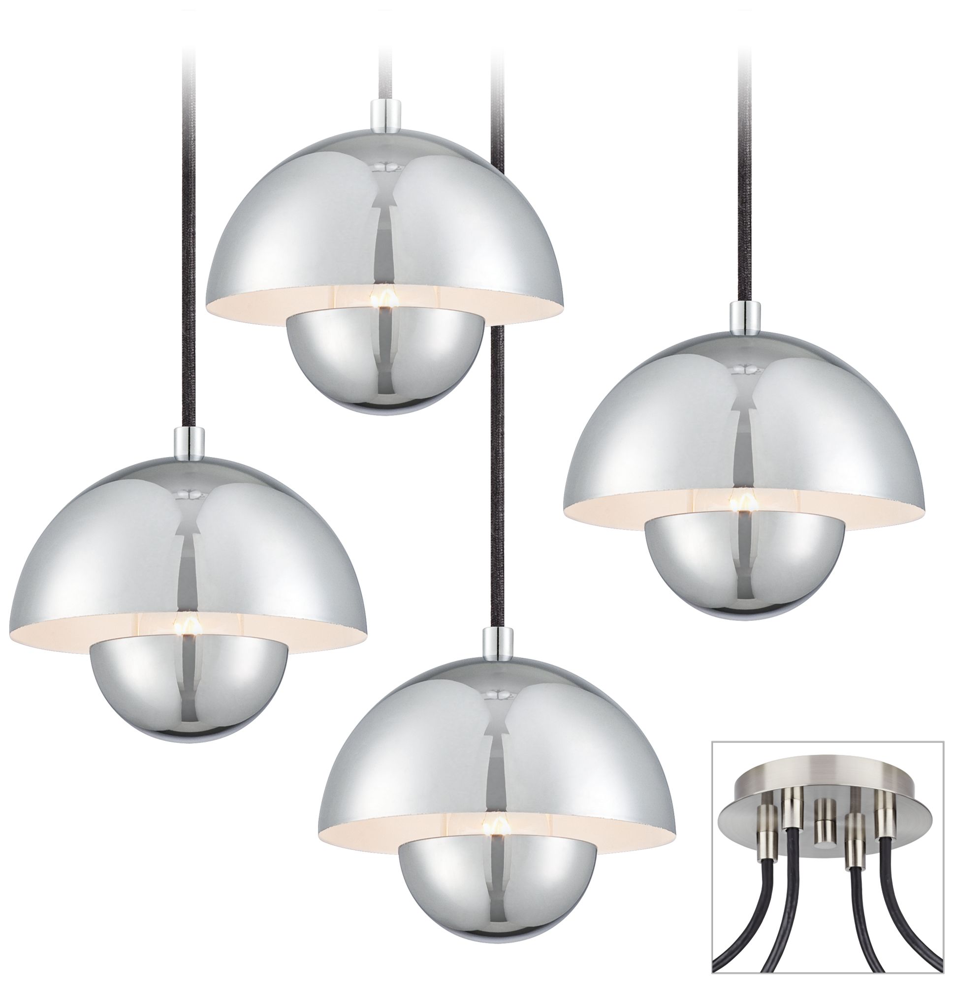 Voyager Brushed Nickel 4 Swag Chandelier