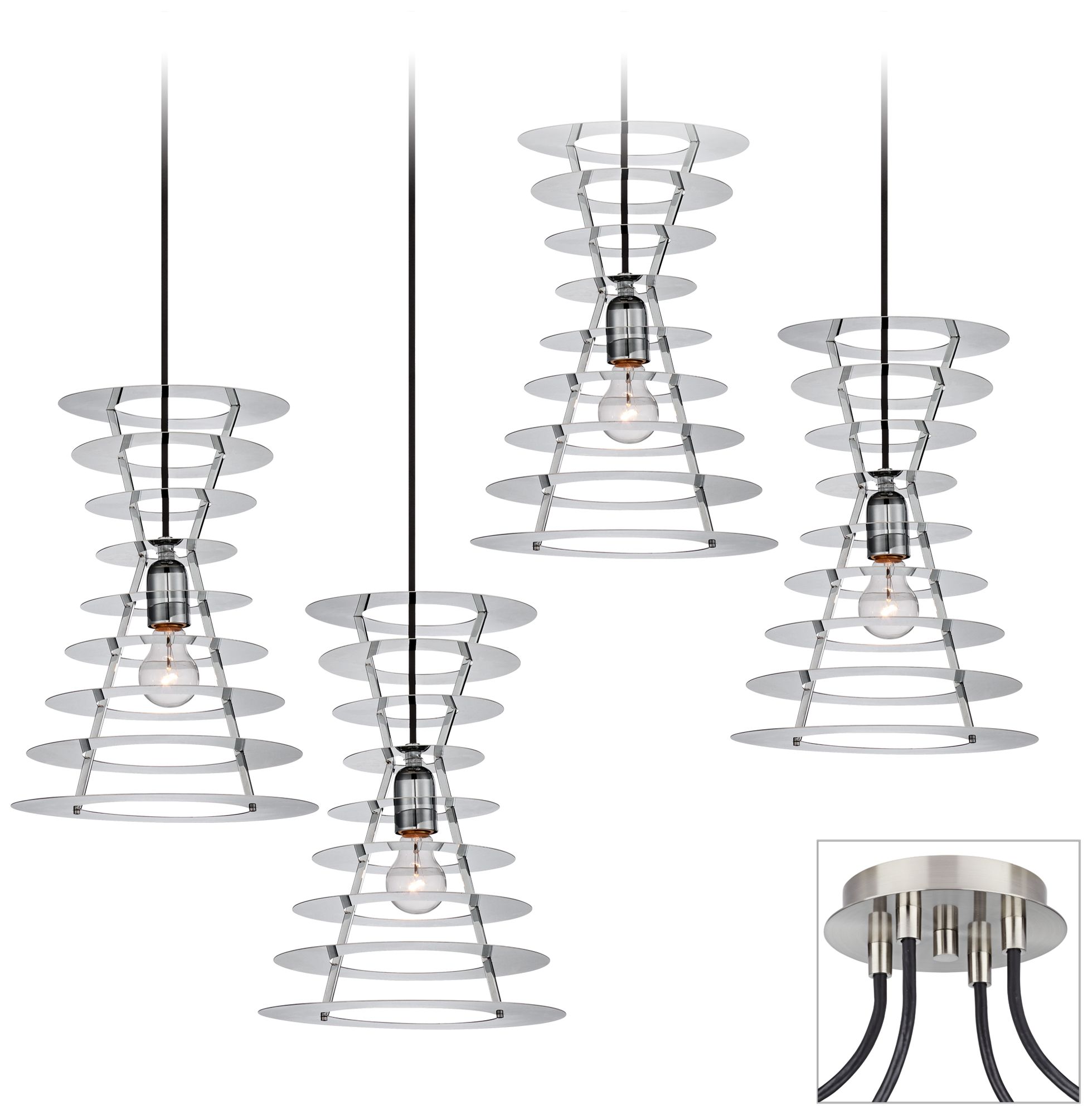 Tower Brushed Nickel 4 Swag Chandelier
