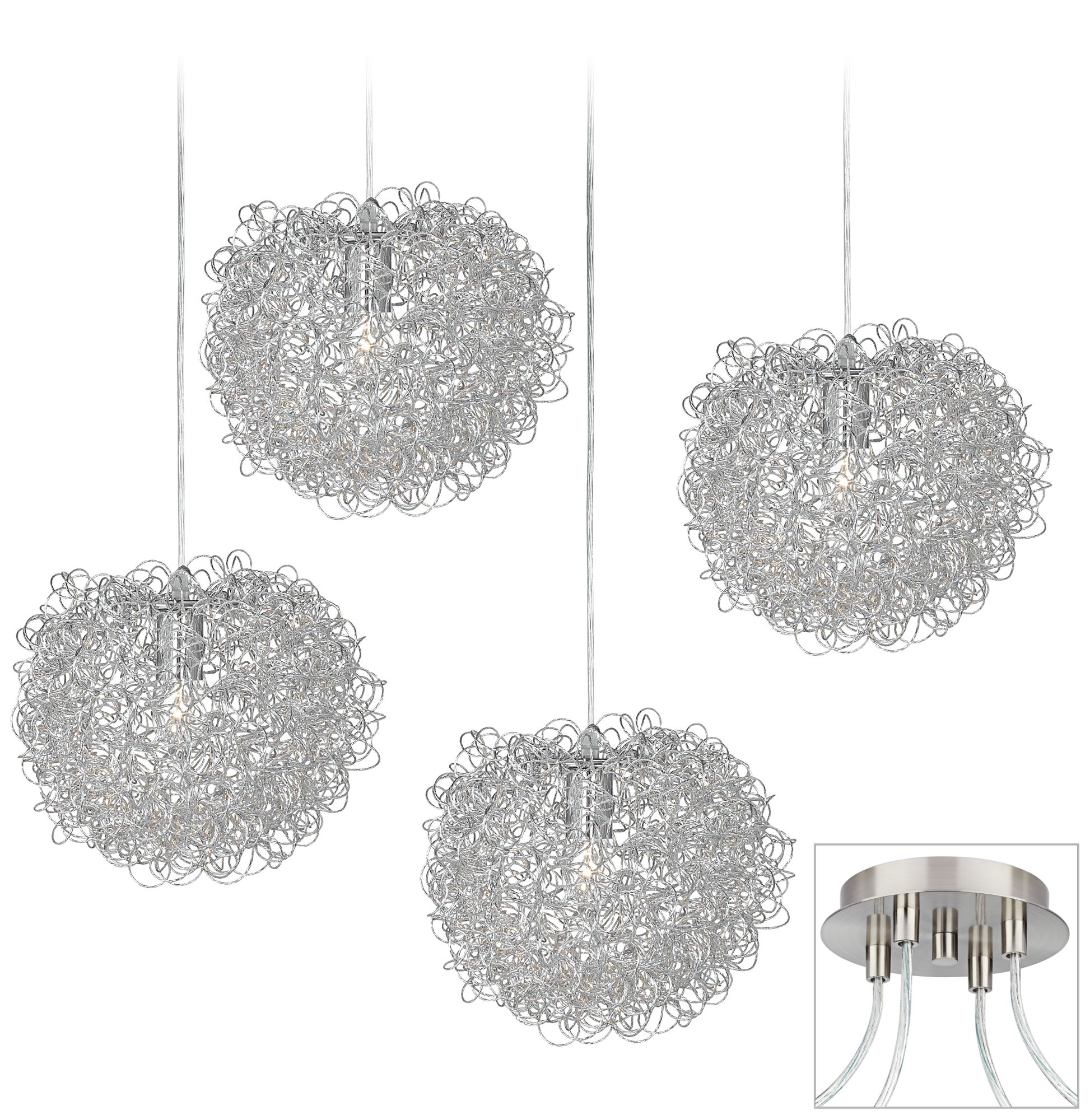 Shirley Brushed Nickel 4 Swag Chandelier