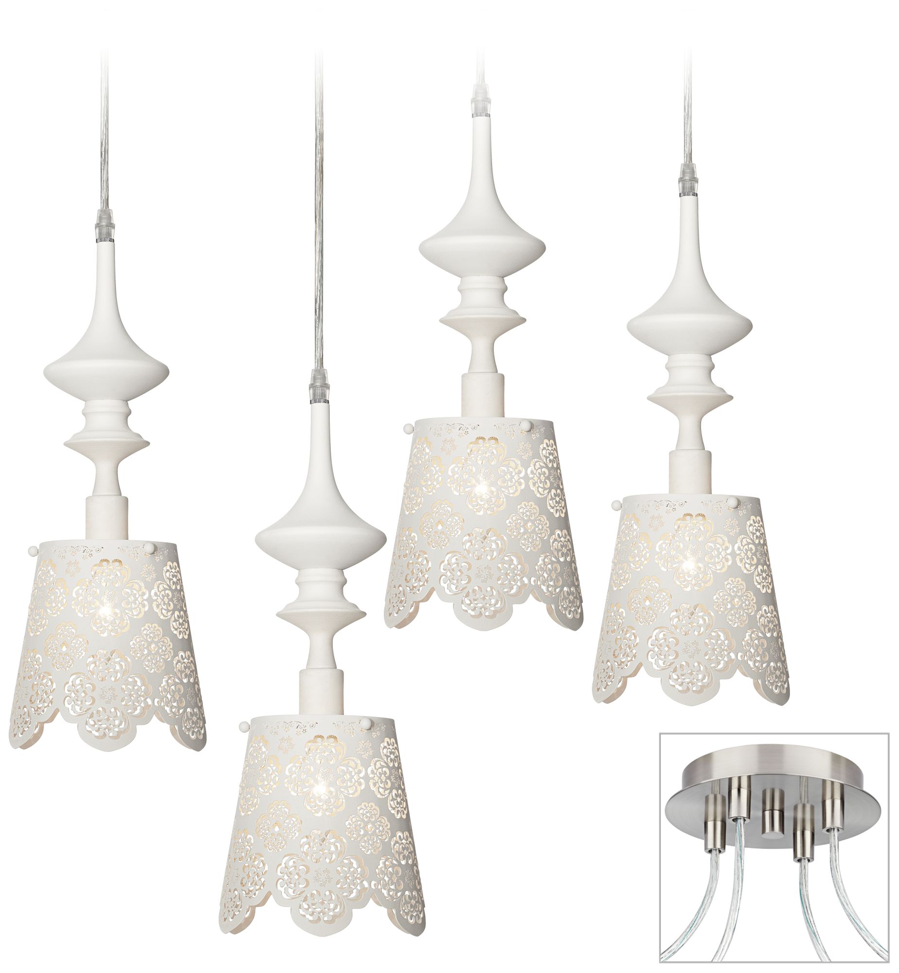 Lacey Brushed Nickel 4 Swag Chandelier
