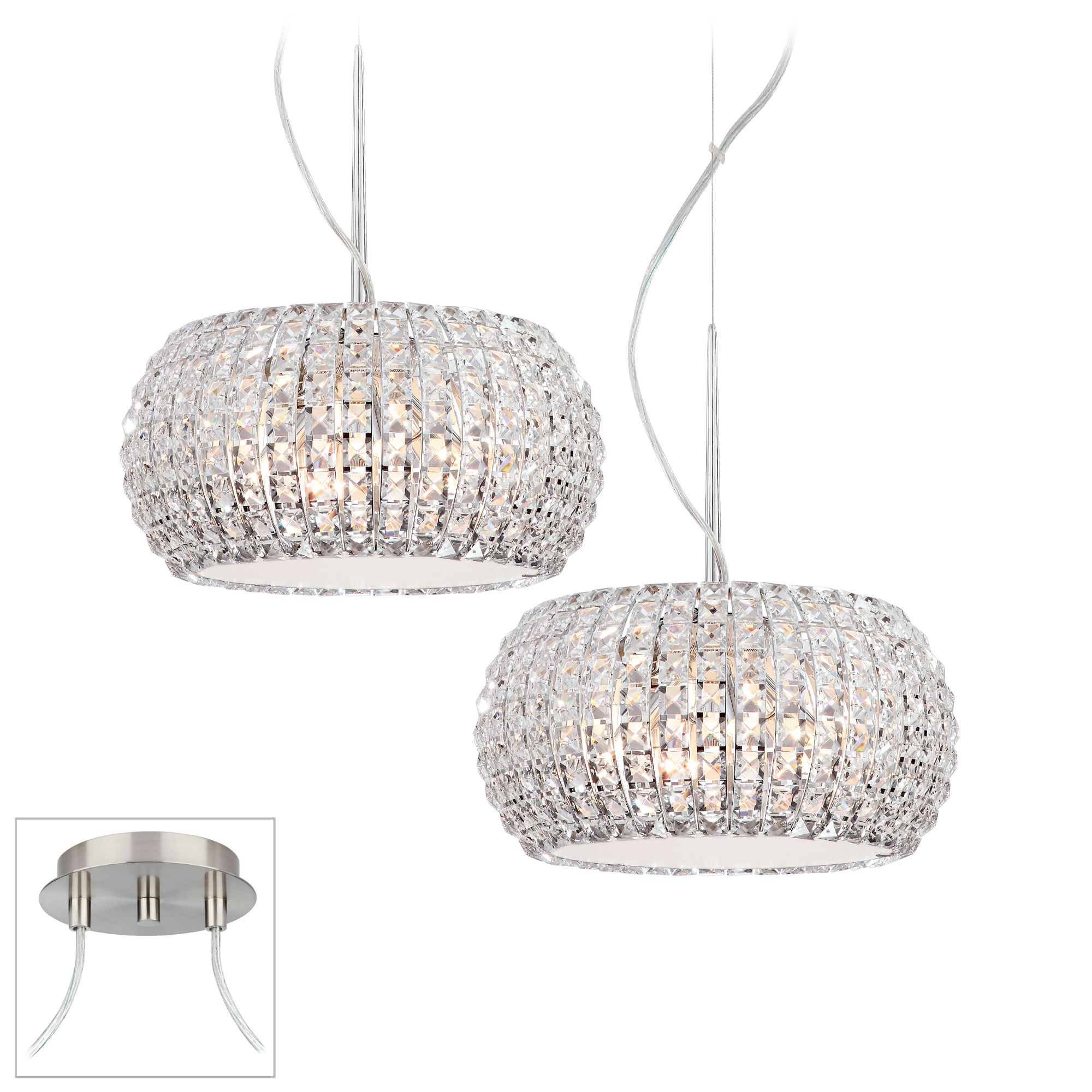 Contour Crystal Brushed Nickel Double Swag Chandelier