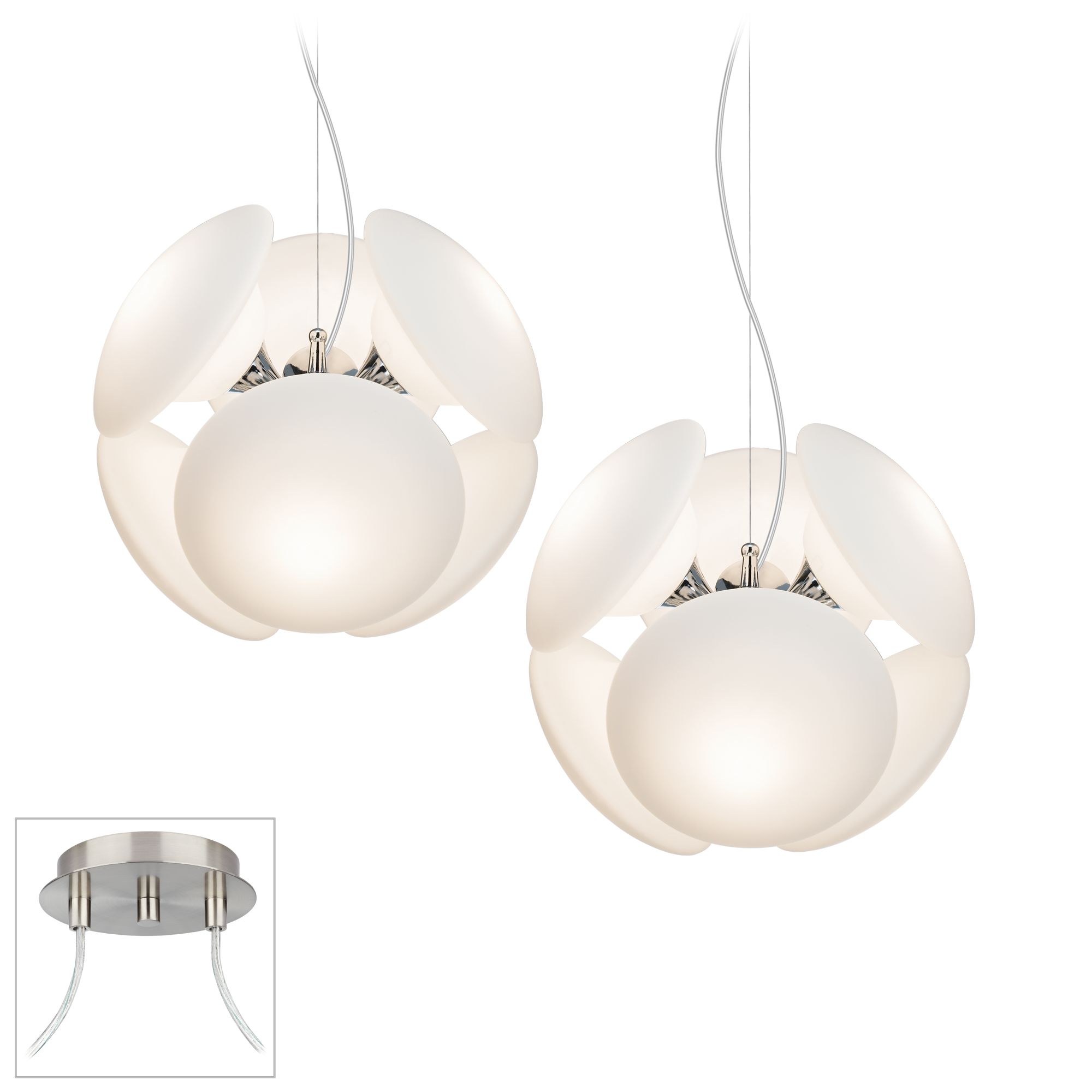 Mushrooms Brushed Nickel Double Swag Chandelier