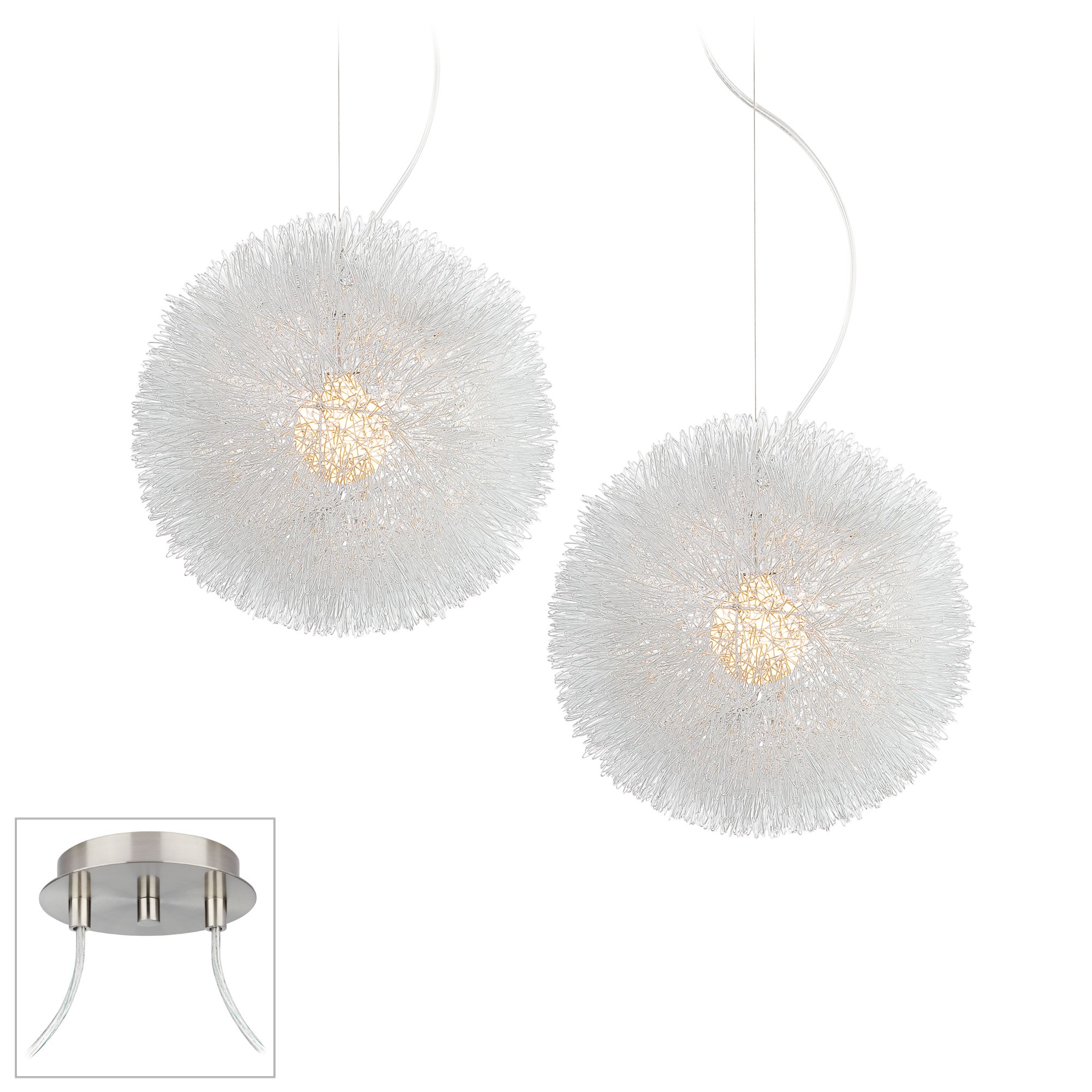 Dandelion Brushed Nickel Double Swag Chandelier