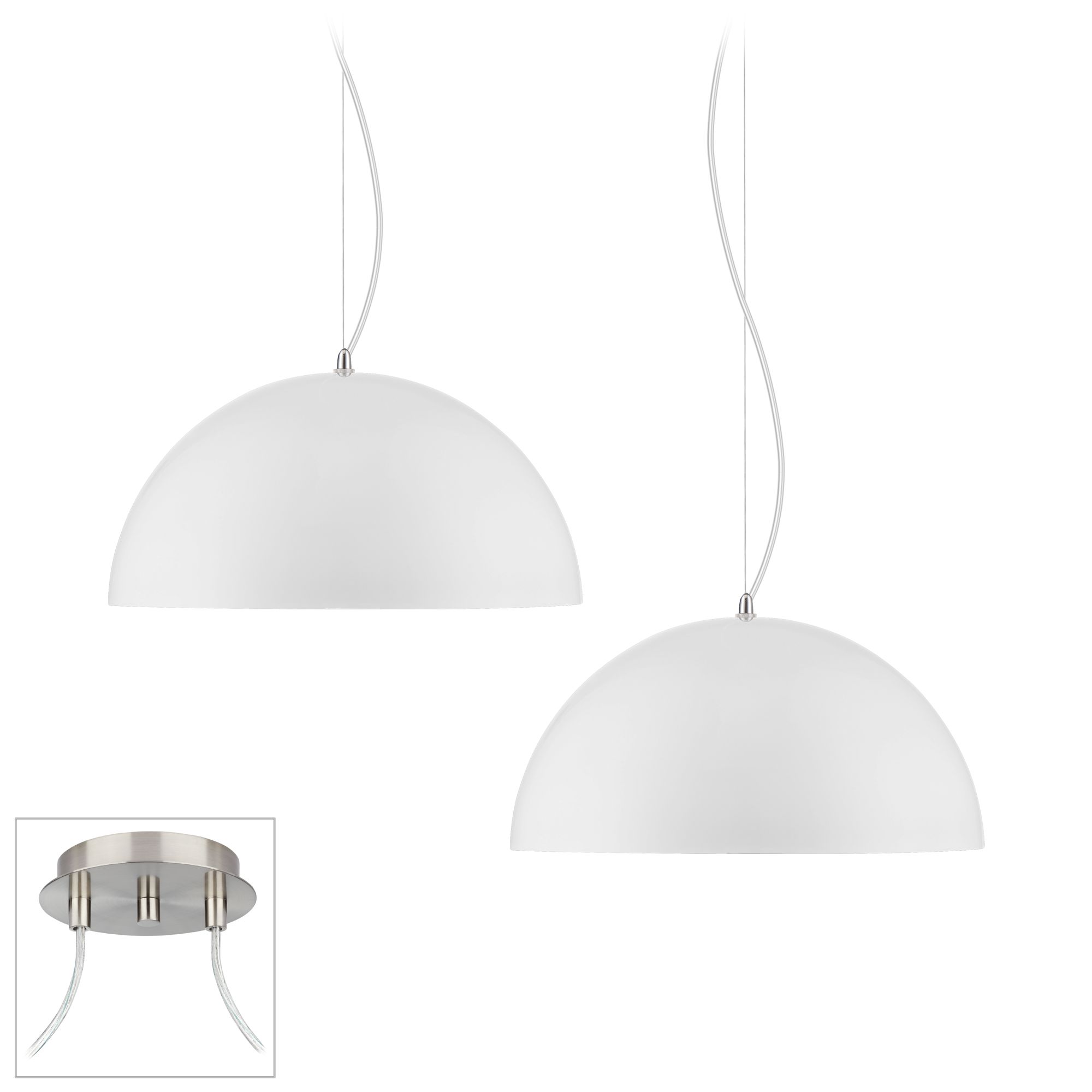 White Dome Brushed Nickel Double Swag Chandelier