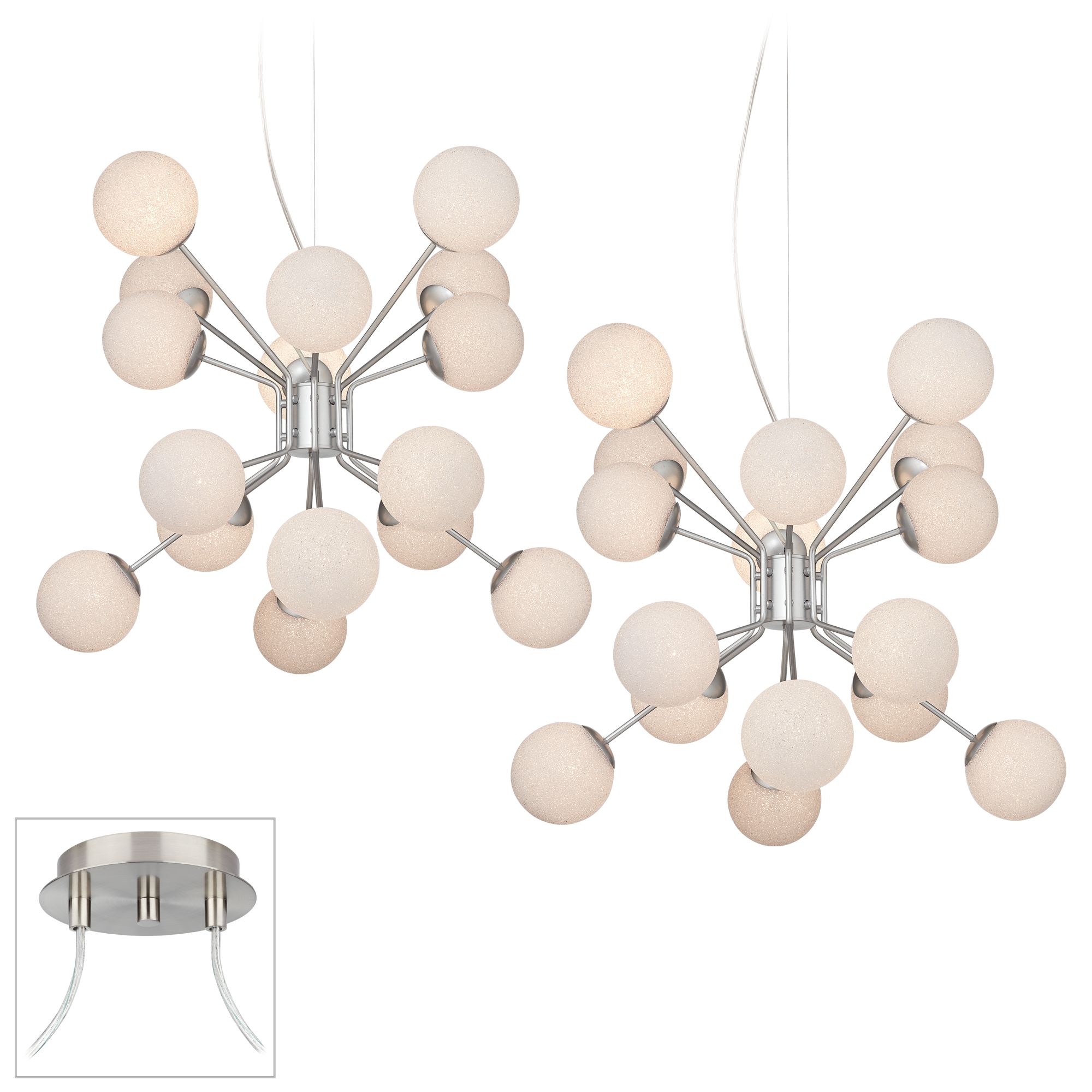 Hydra Brushed Nickel Double Swag Chandelier
