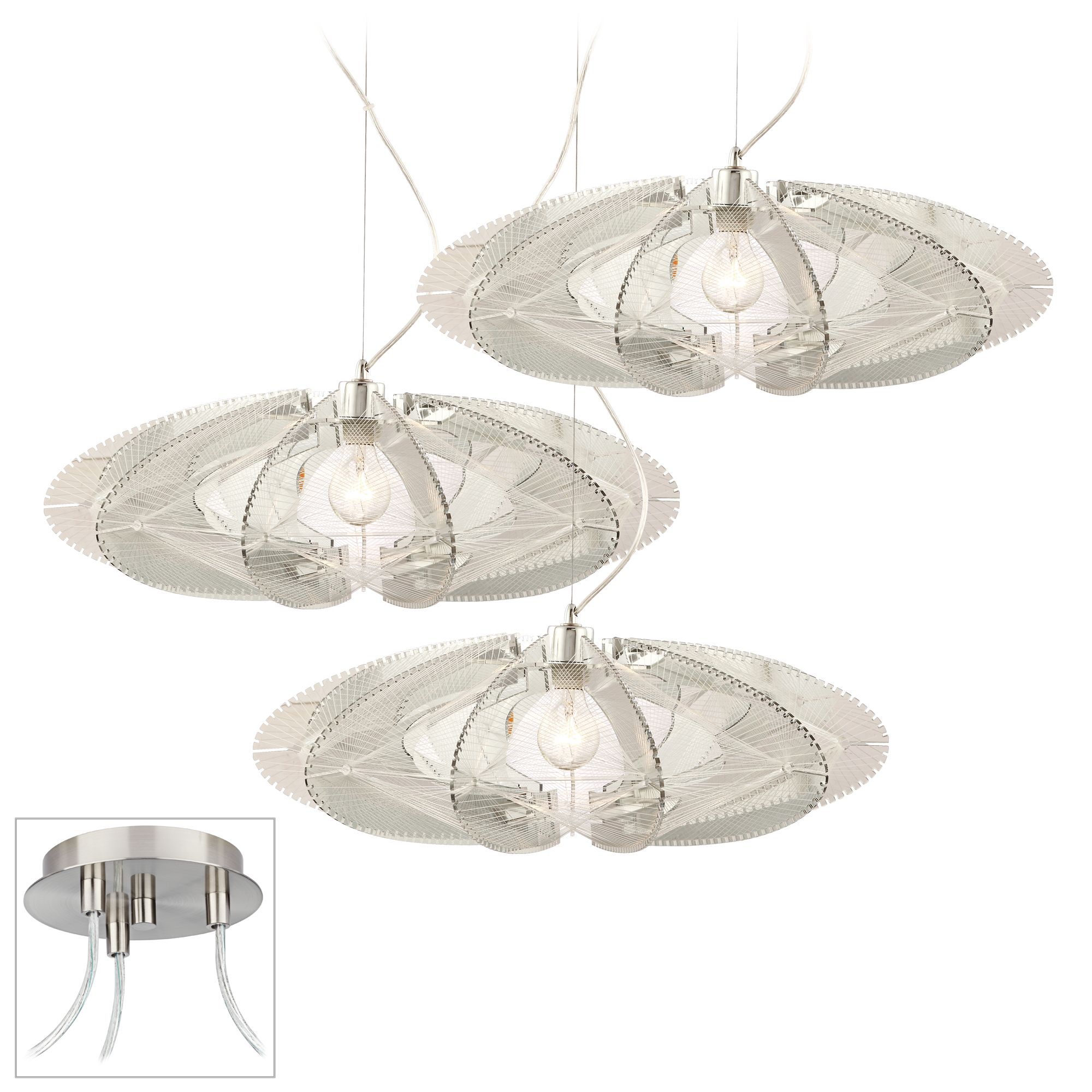 Infinity Brushed Nickel Triple Swag Chandelier