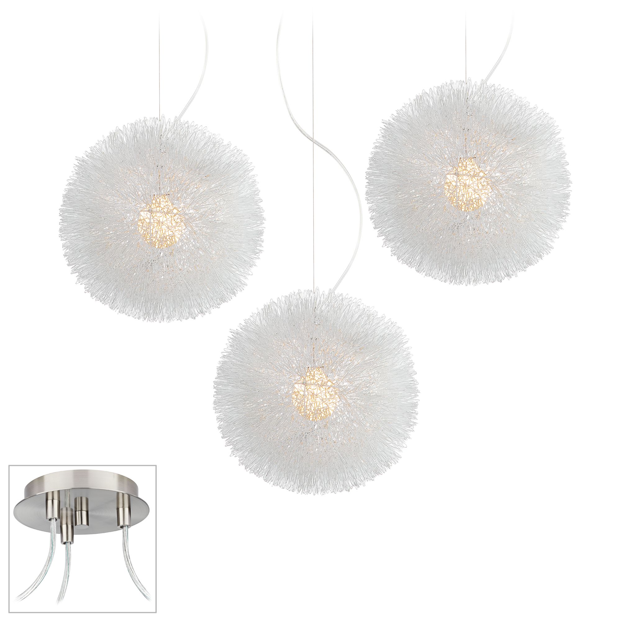 Dandelion Brushed Nickel Triple Swag Chandelier