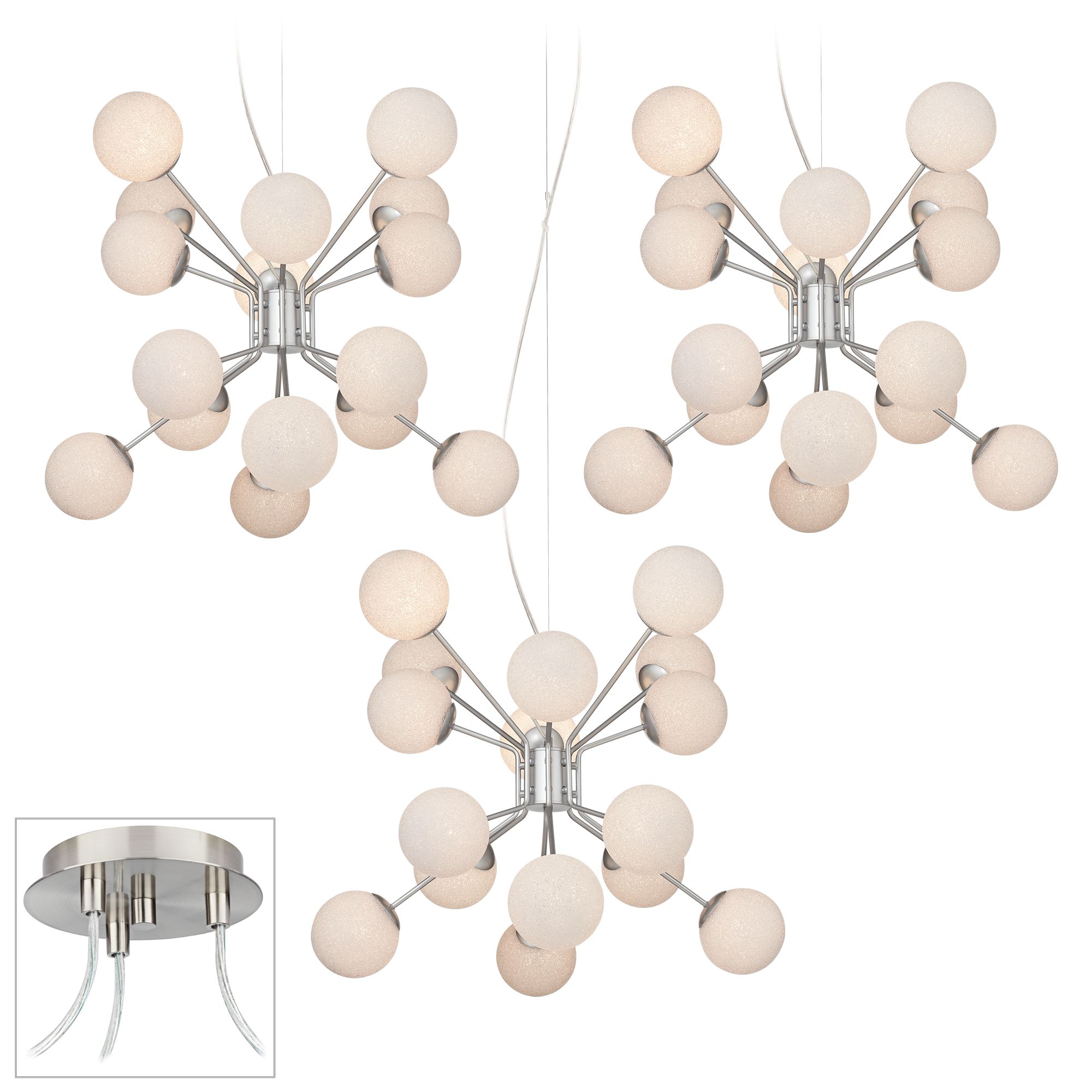 Hydra Brushed Nickel Triple Swag Chandelier