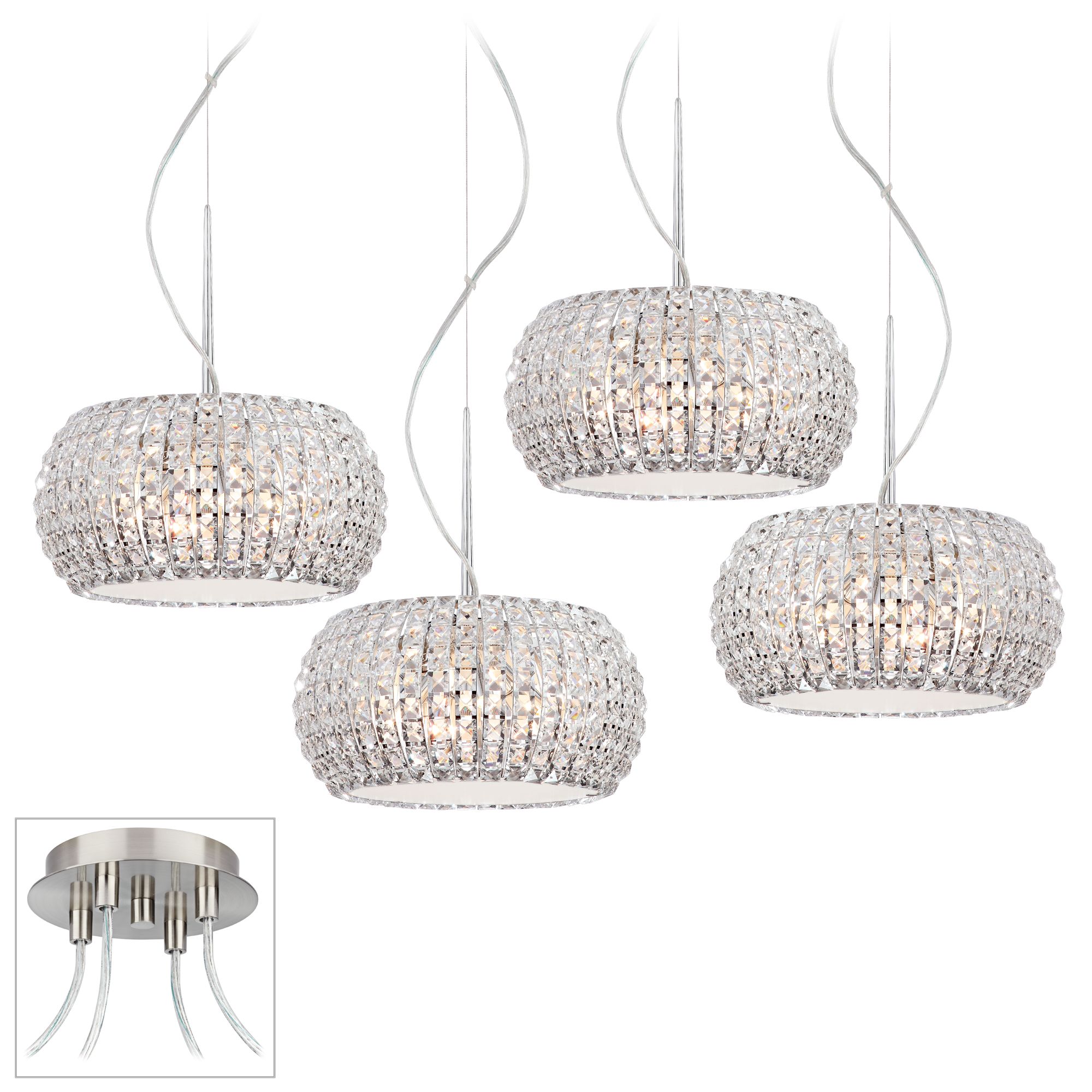 Contour Crystal Brushed Nickel 4 Swag Chandelier