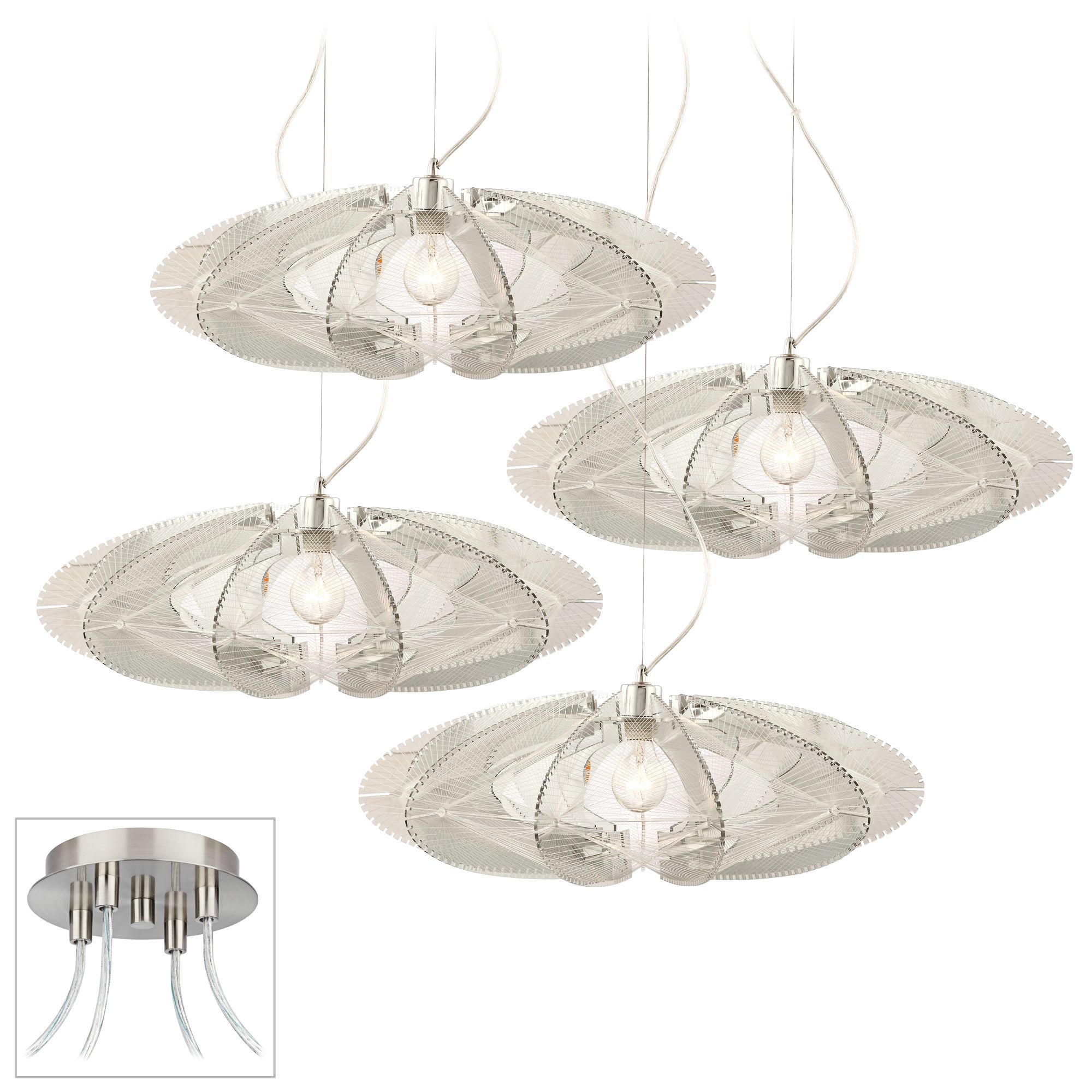 Infinity Brushed Nickel 4 Swag Chandelier