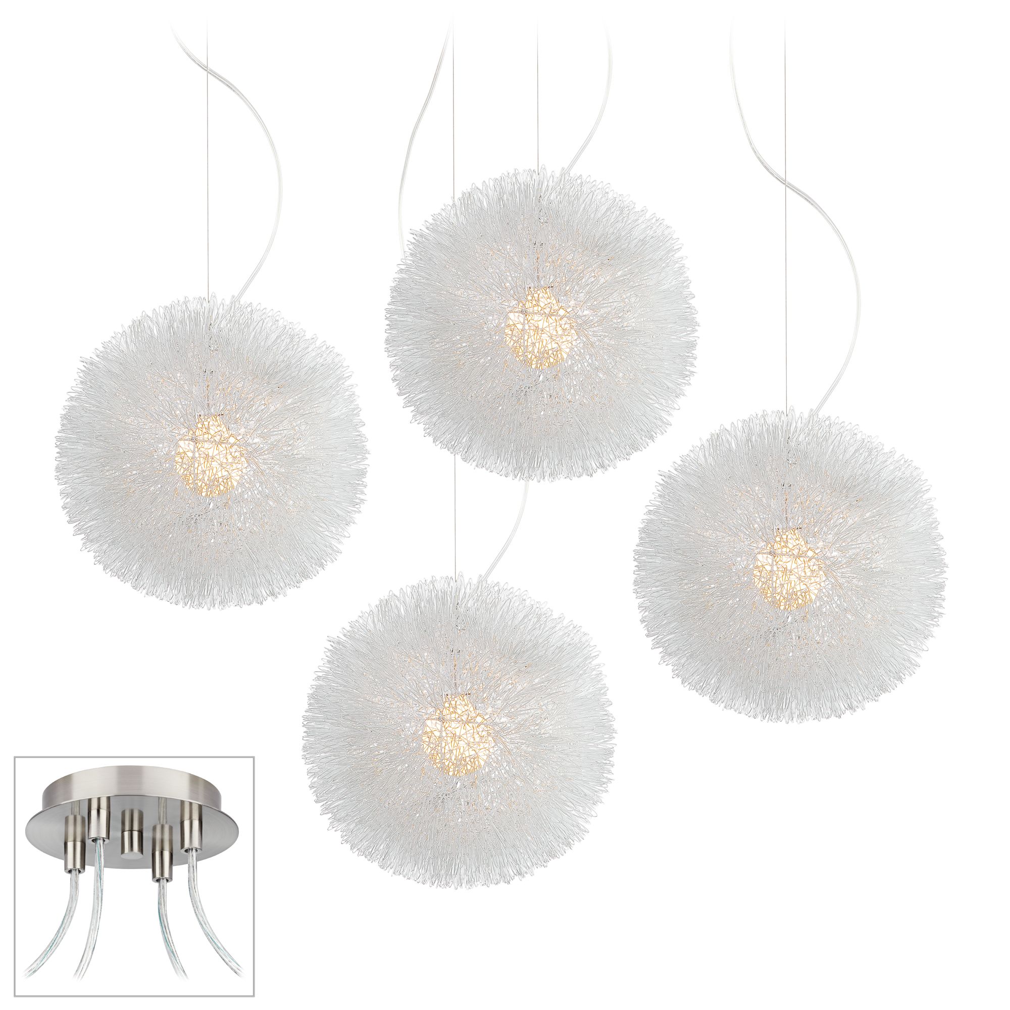 Dandelion Brushed Nickel 4 Swag Chandelier