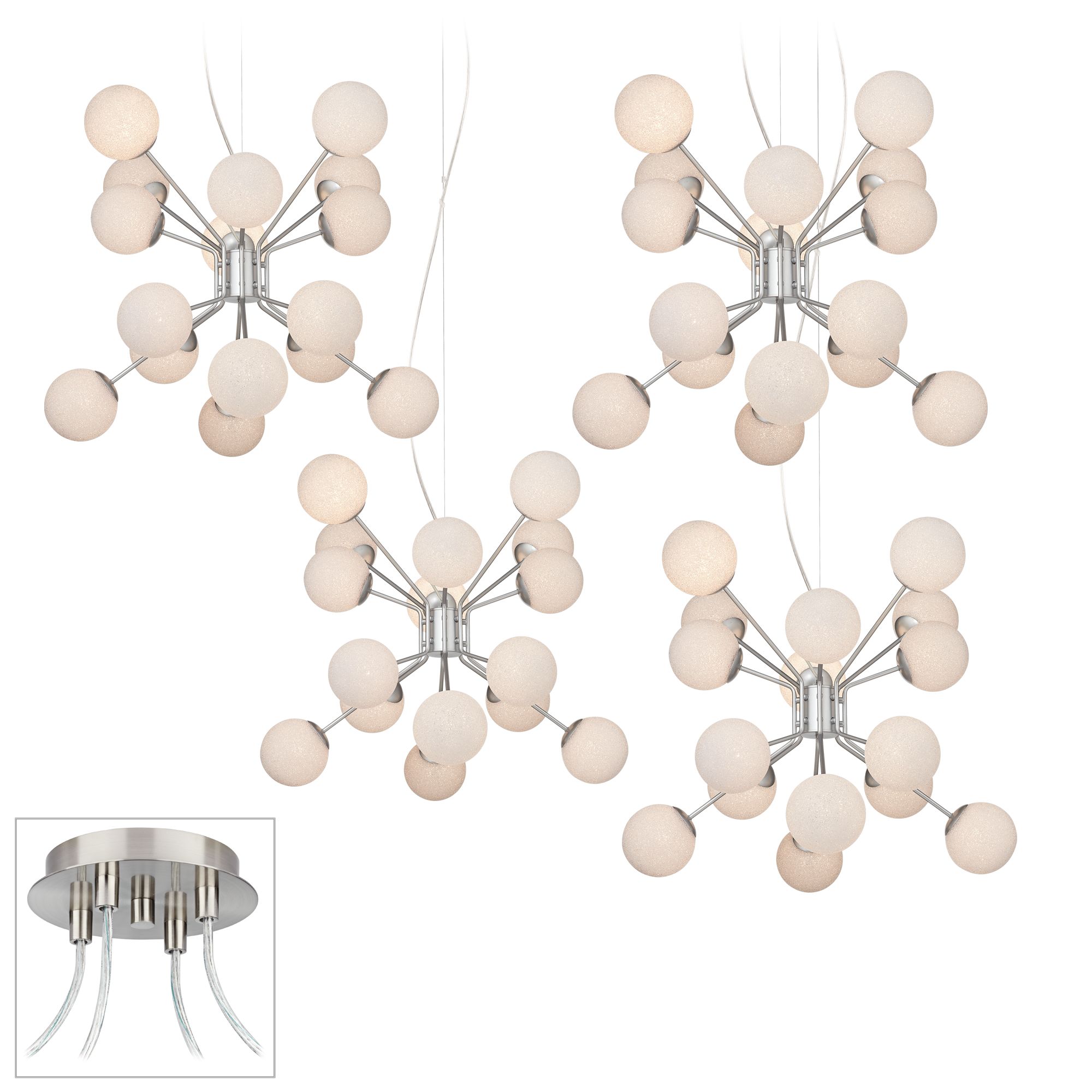 Hydra Brushed Nickel 4 Swag Chandelier