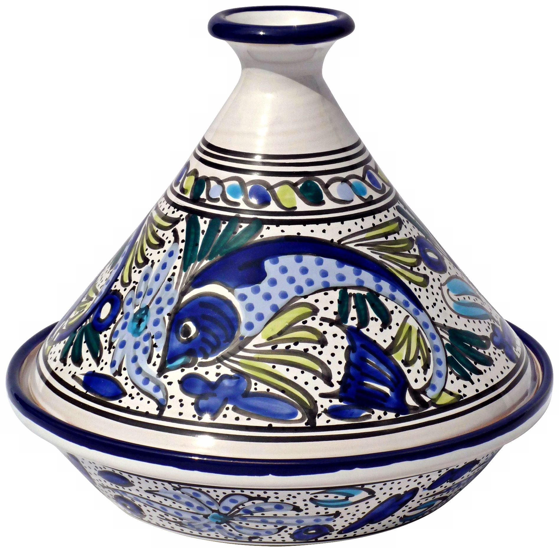 Le Souk Ceramique Aqua Fish Design Serving Tagine