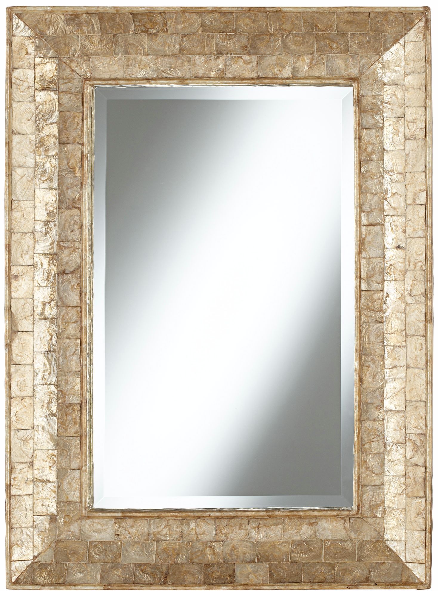 Golden Capiz Shell 32 1/4" High Framed Wall Mirror