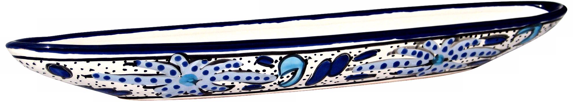 Le Souk Ceramique Aqua Fish Design Olive Boat