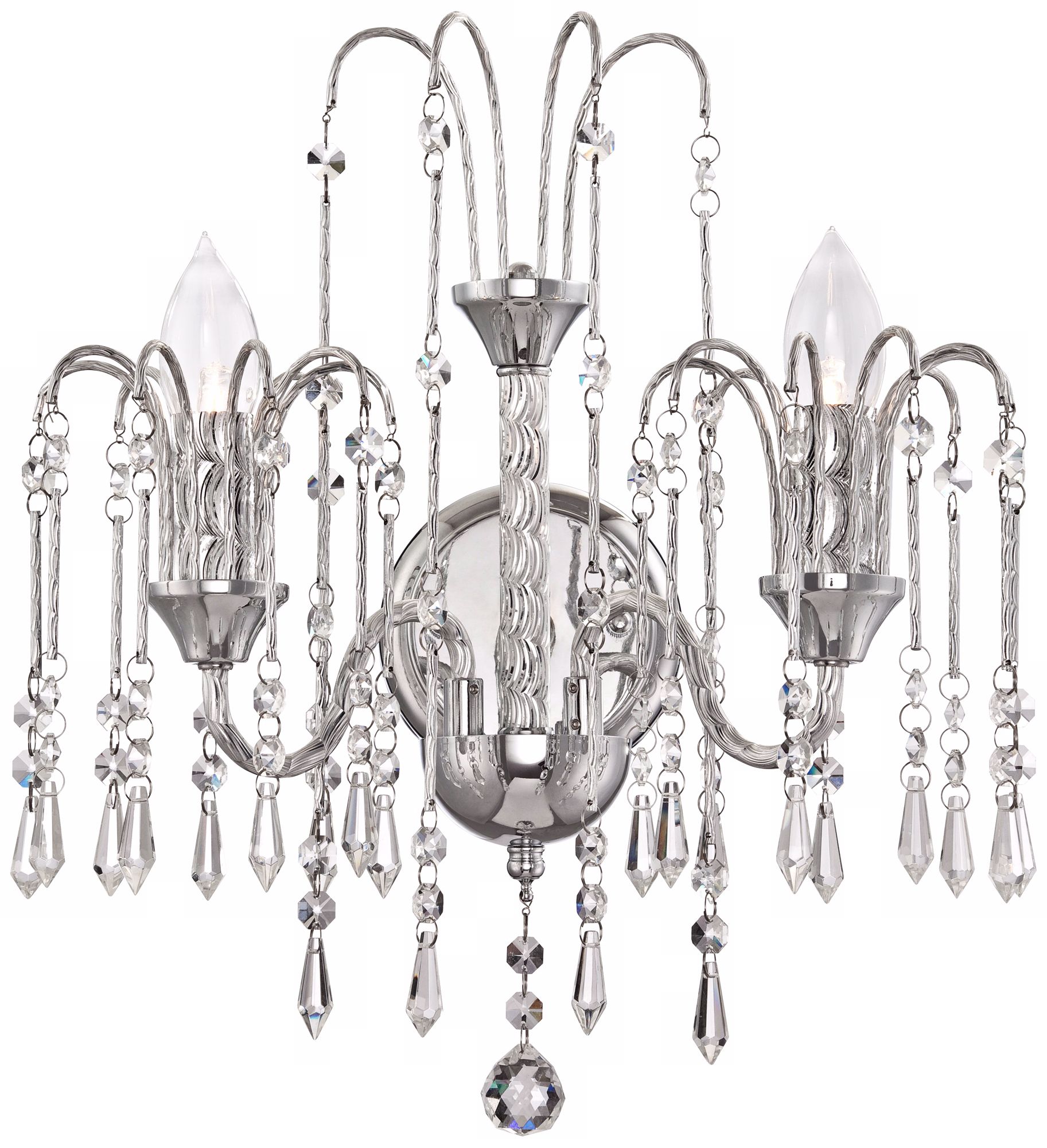 Crystal Rain 16" High 2-Light Crystal Wall Sconce