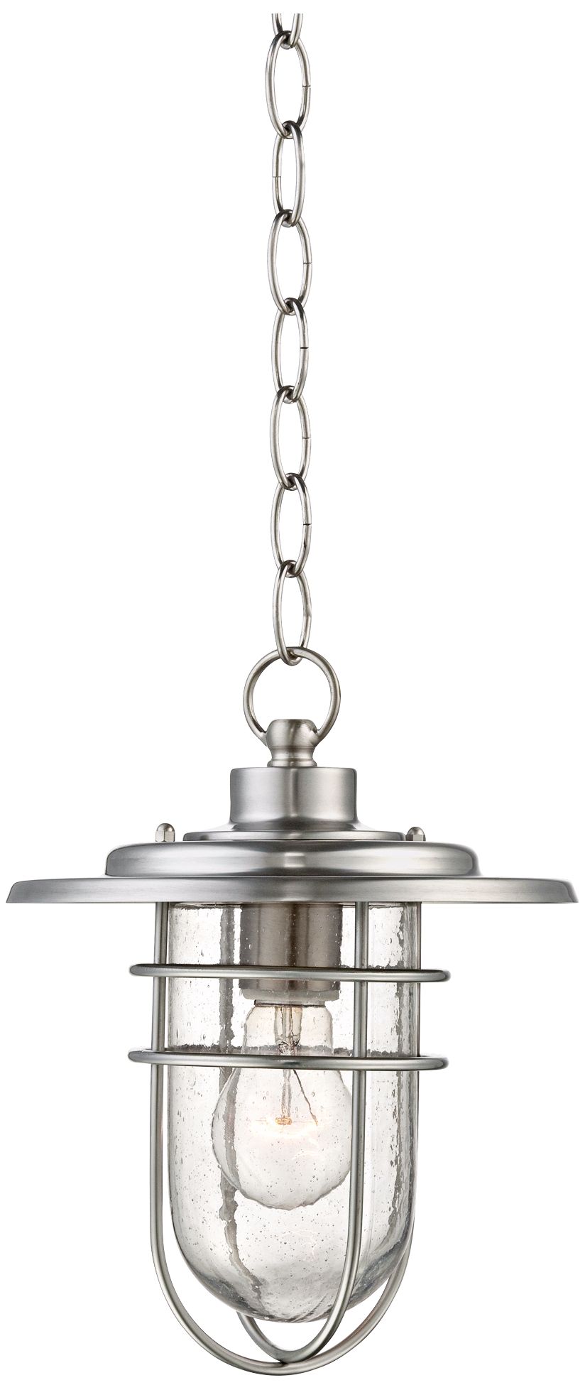 Stratus Collection 10 1/2" High Nickel Outdoor Hanging Light