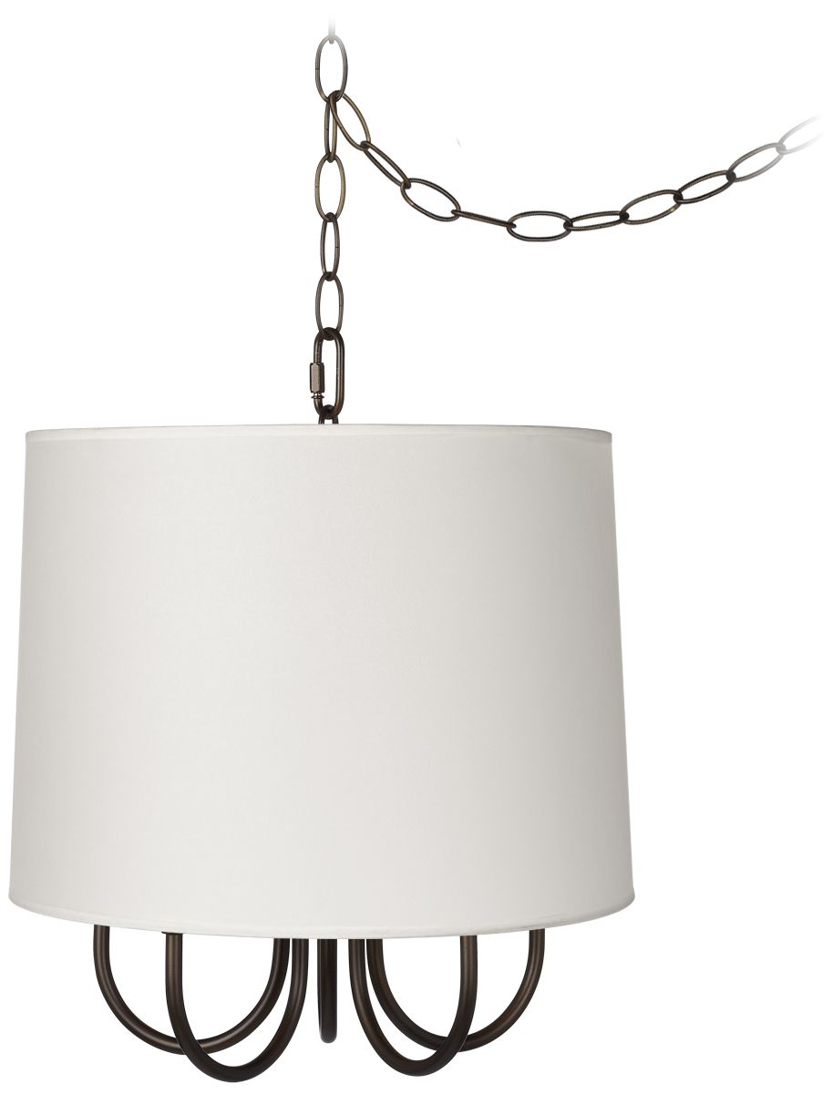 Wynwood 14" Wide Swag Chandelier with White Drum Shade