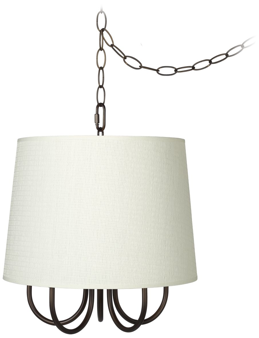 Wynwood 14" Wide Swag Chandelier with Paper Weave Shade