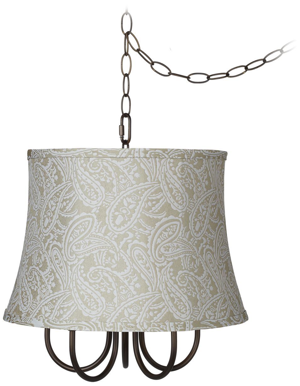 Wynwood 16" Wide Swag Chandelier with Paisley Creme Shade