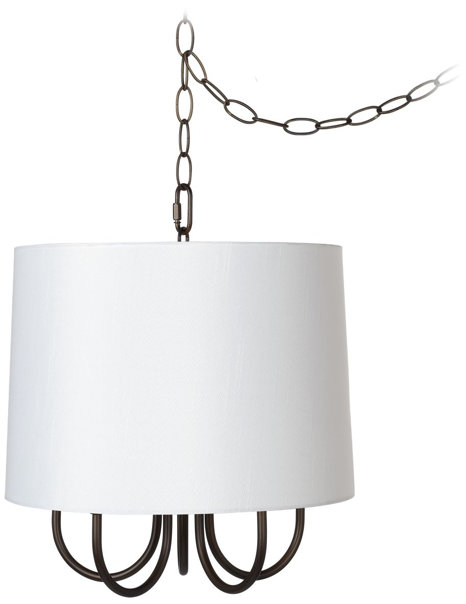 Wynwood 14" Wide Mini Swag Chandelier with White Drum