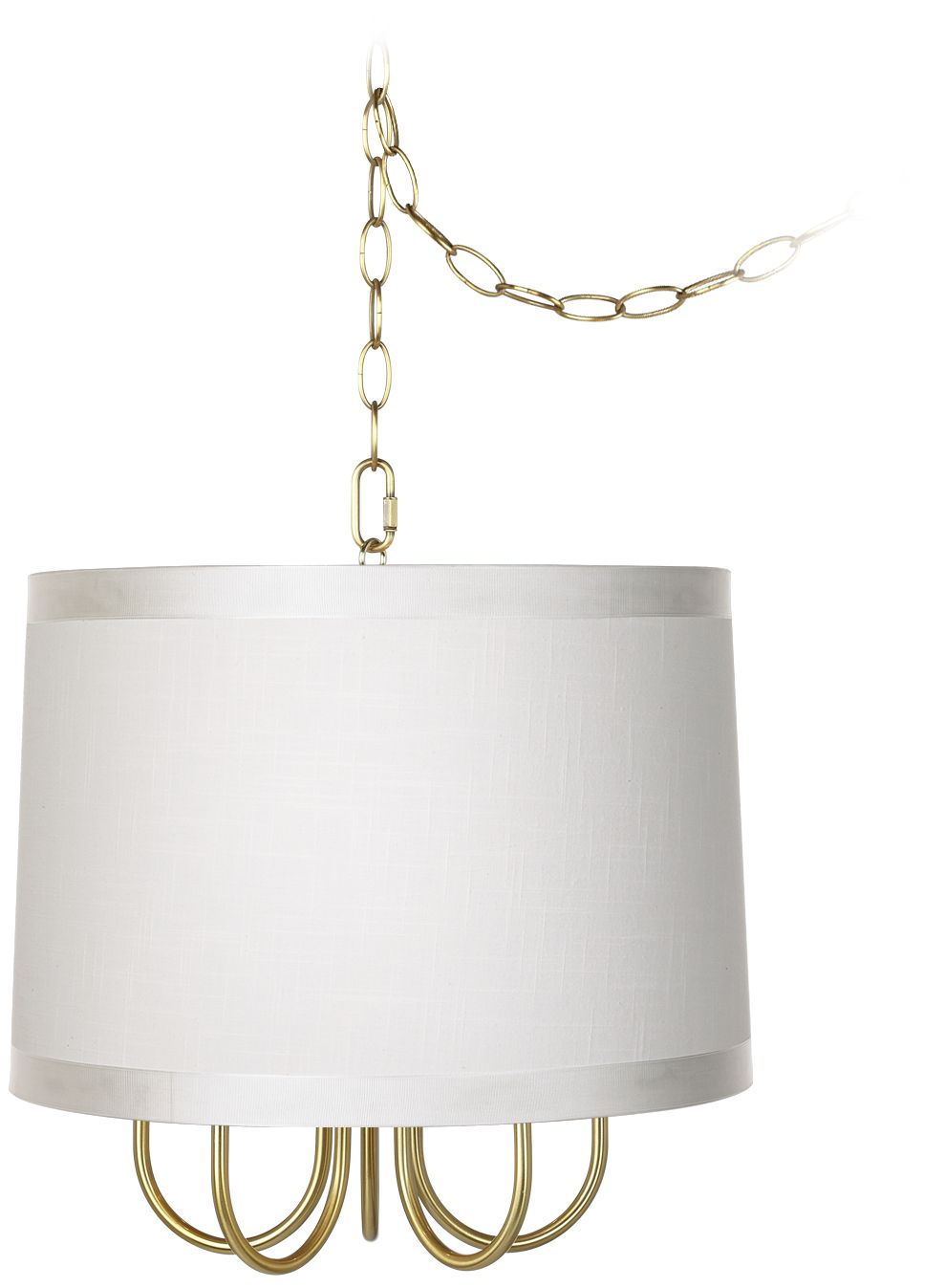 Wynwood Gold 16" Wide Off-White Mini Swag Chandelier