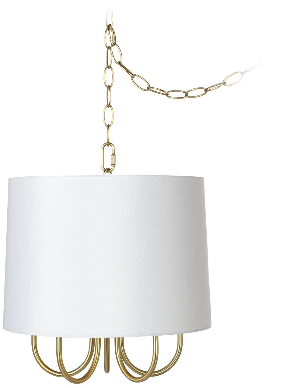 Wynwood Gold 14" Wide White Hardback Swag Chandelier