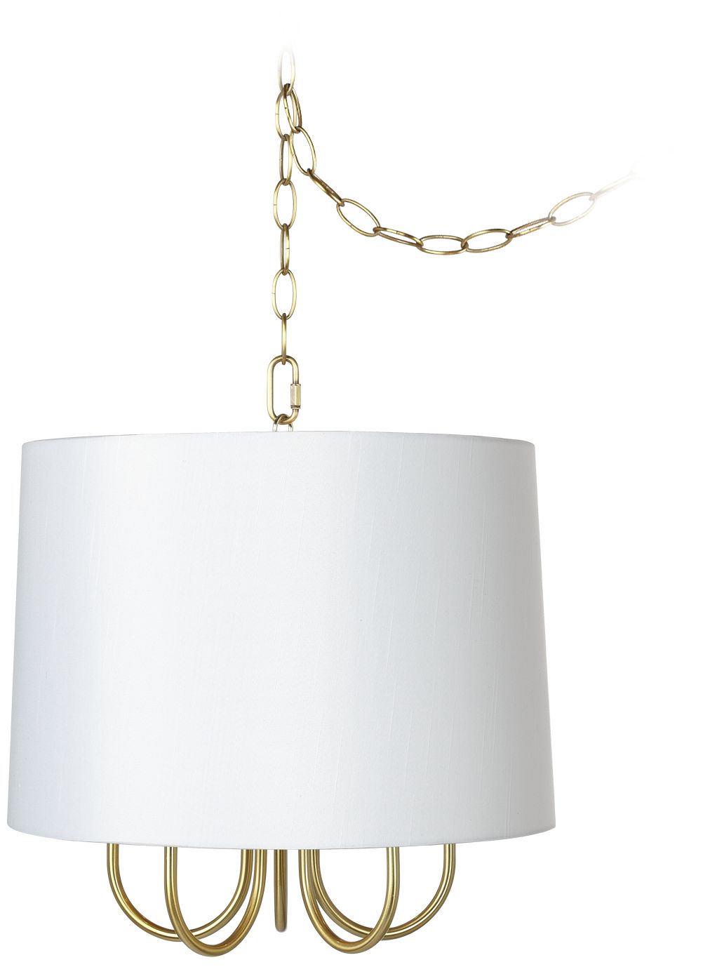 Wynwood Gold 16" Wide White Drum Mini Swag Chandelier