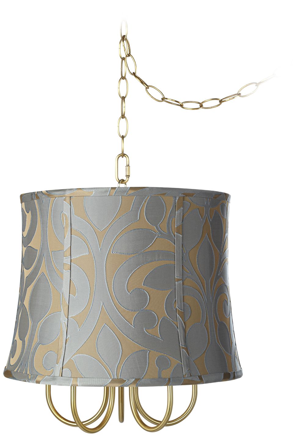 Wynwood Gold 16" Wide Floral Mini Swag Chandelier